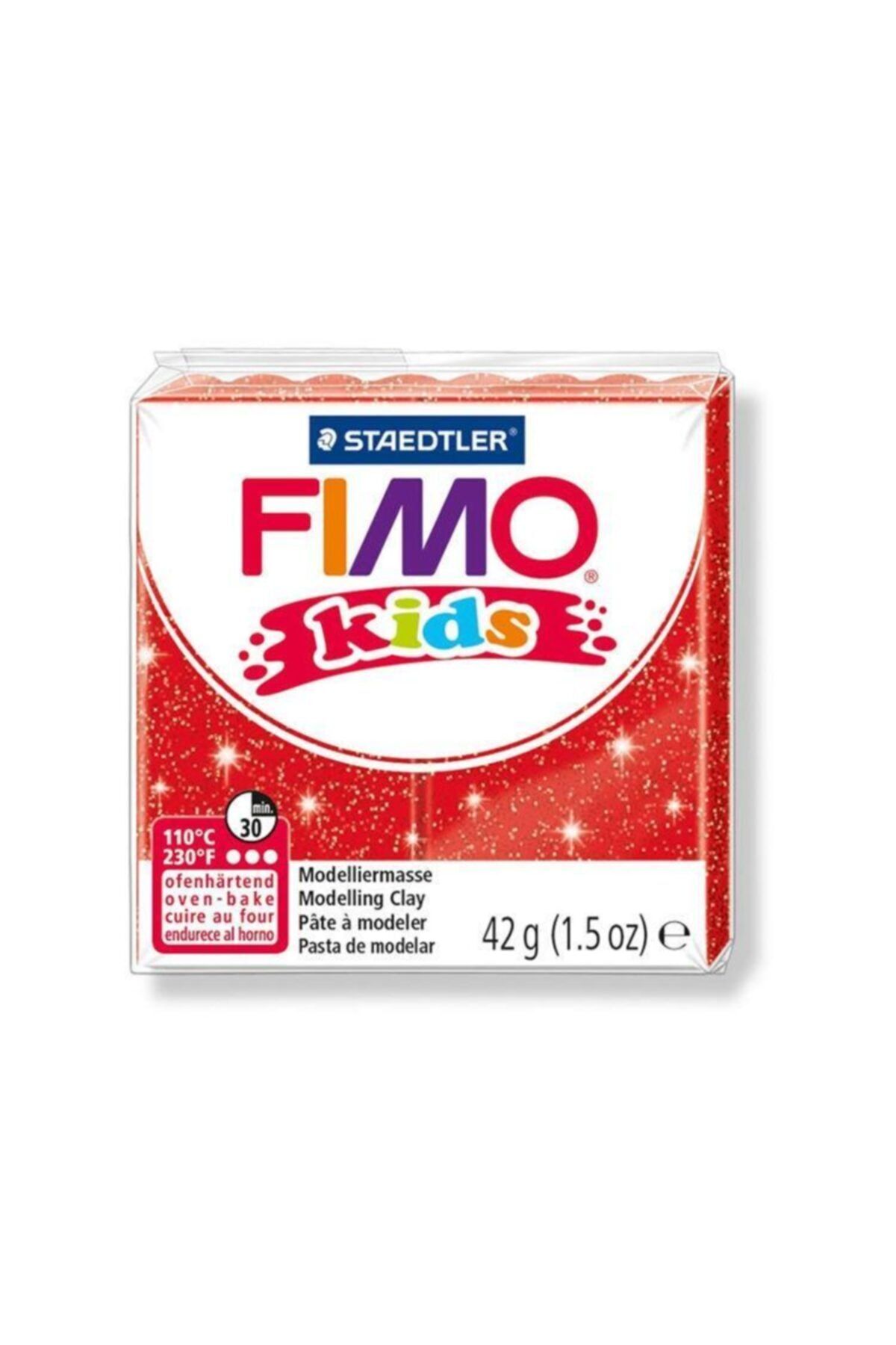 Staedtler Fimo Kids Yumuşak Polimer Kil 212 Yaldızlı Kırmızı