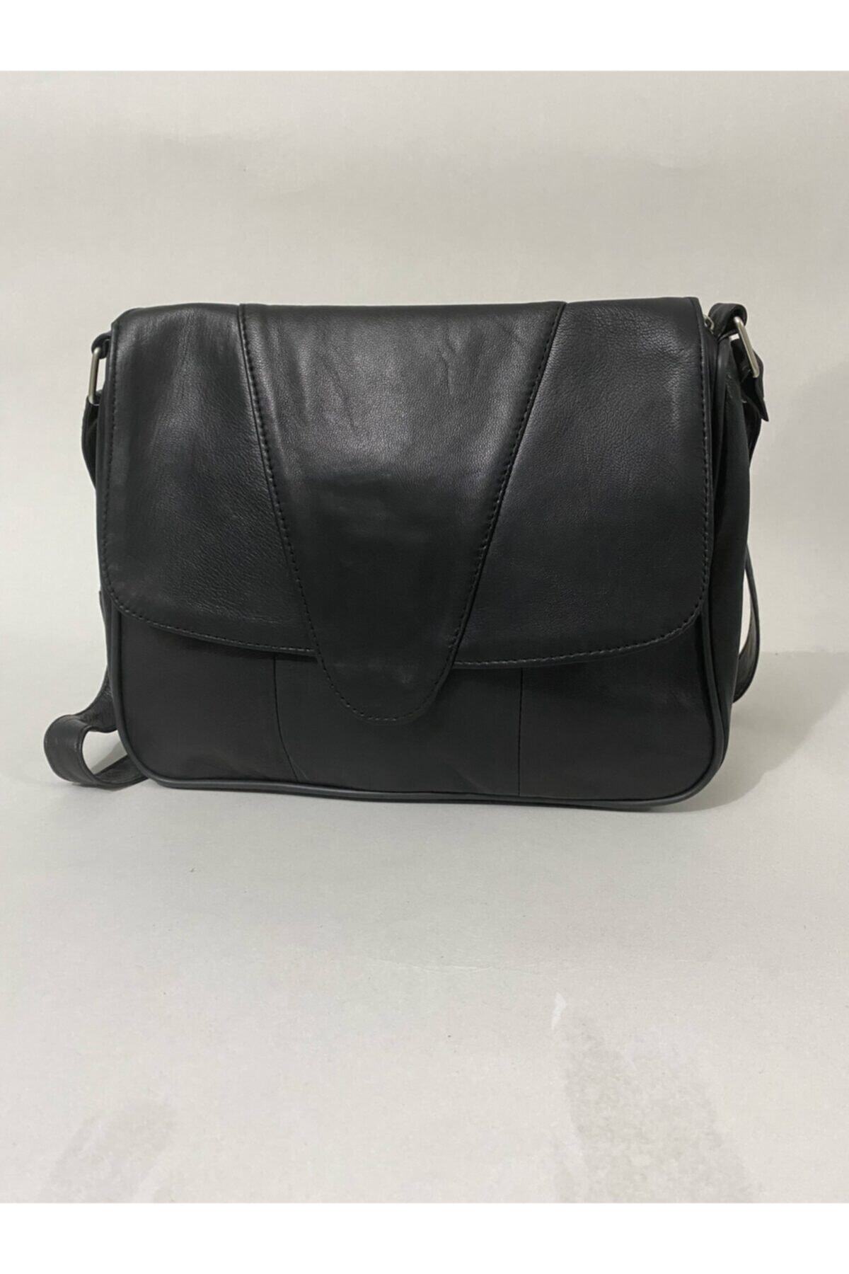 BurayBags Hakiki Deri Omuz Çantası Siyah