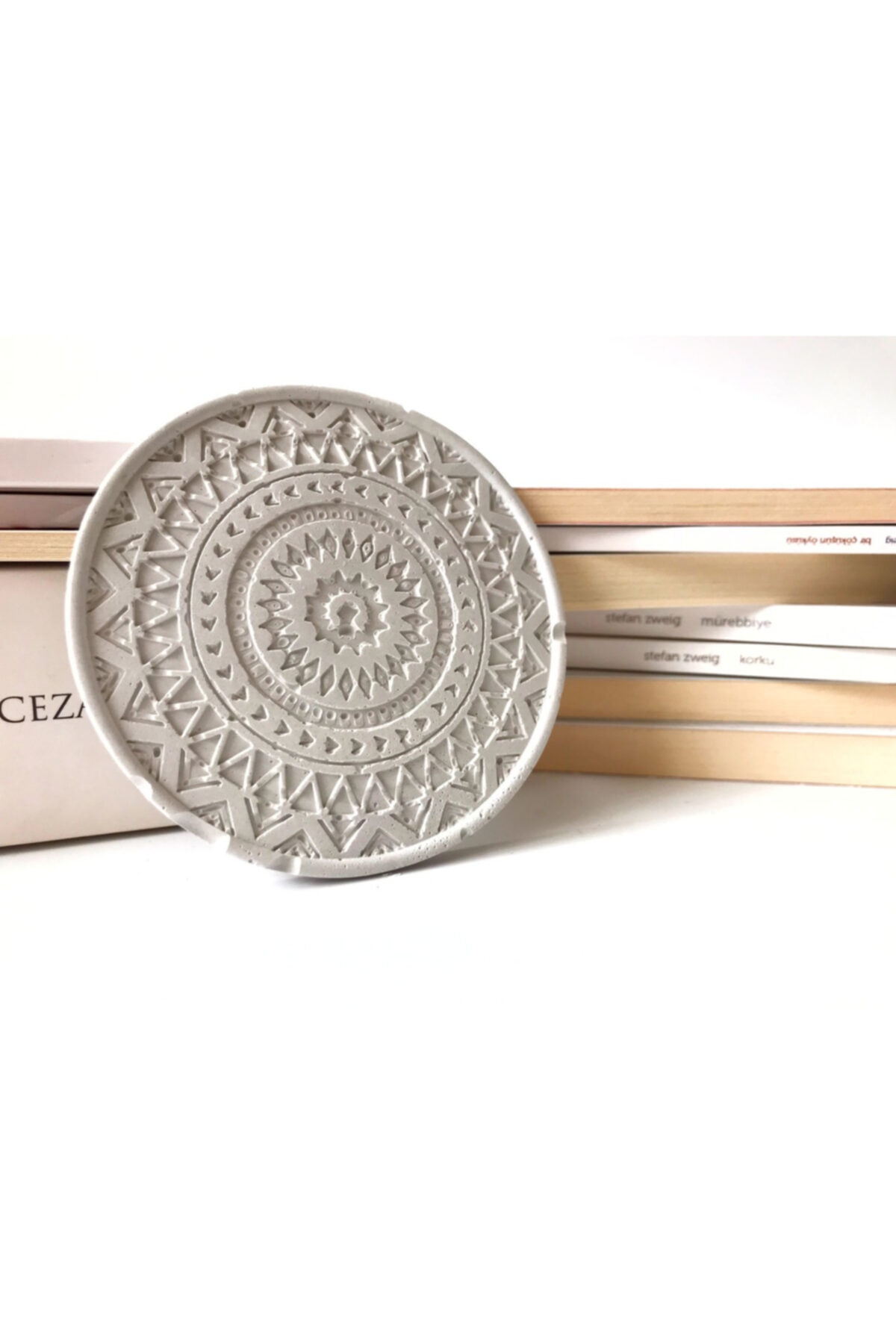 HARDEC 2'li Desenli Pastel Gri Bardak Altlığı-mum Tabağı