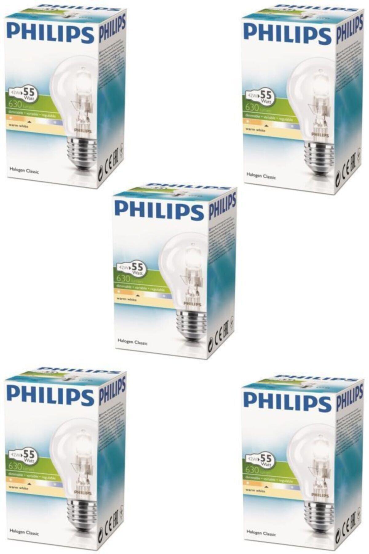 Philips 42w (55W) Halojen Ampul 2800k Sarı E27 ( 5 Adet )