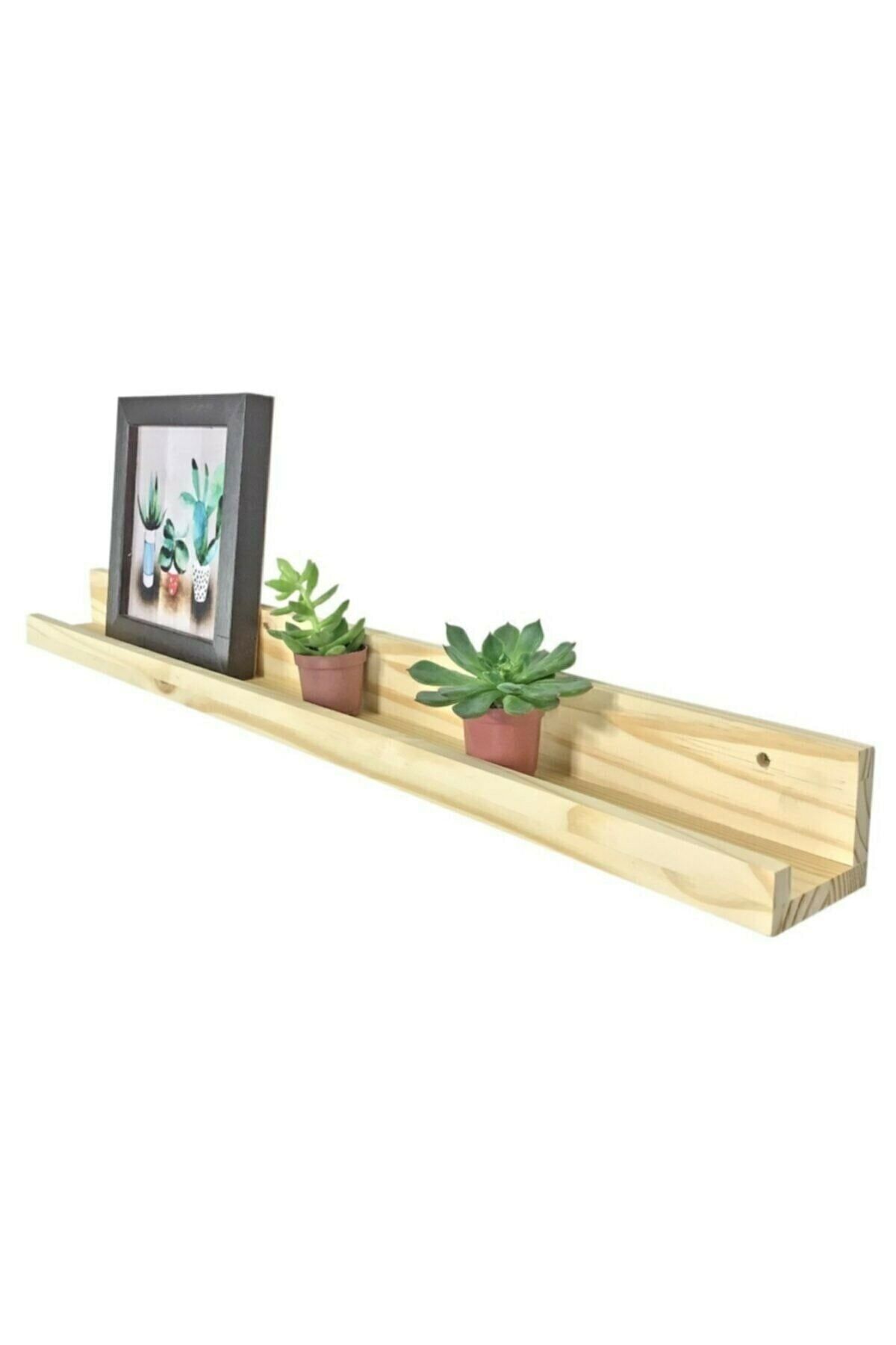 MEK Duvar Raf Resim Çerçeve Rafı 120 cm Ham Ahşp