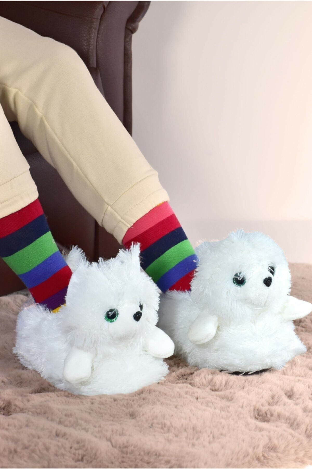 Yurtsevermoda Unisex Panduf Ev Içi Hayvanlı Yumuşak Taban