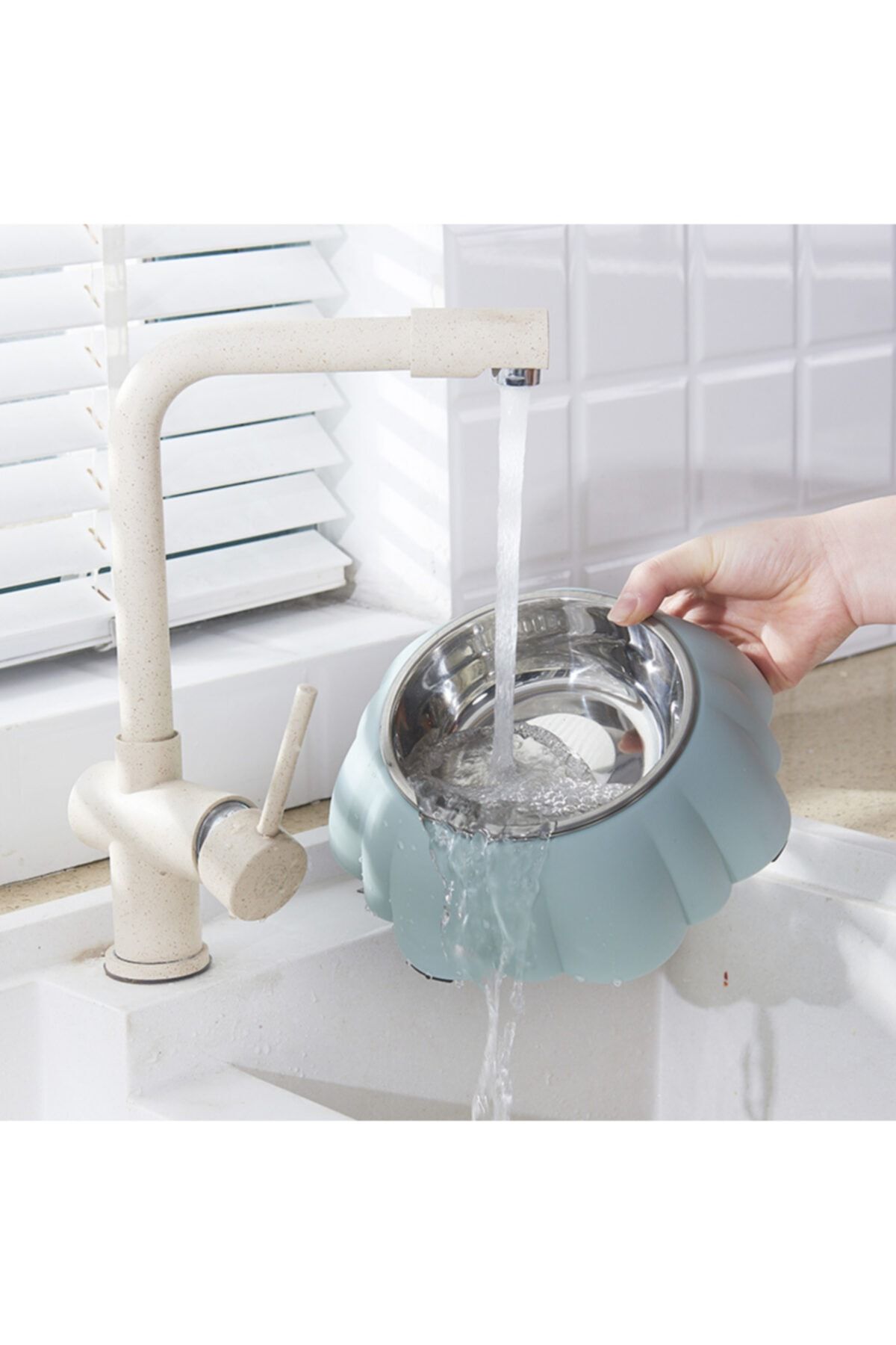 MİKOPET Gwd-01 Mama Veya Su Kabı Mavi (stainless Steel Paslanmaz Çelik)