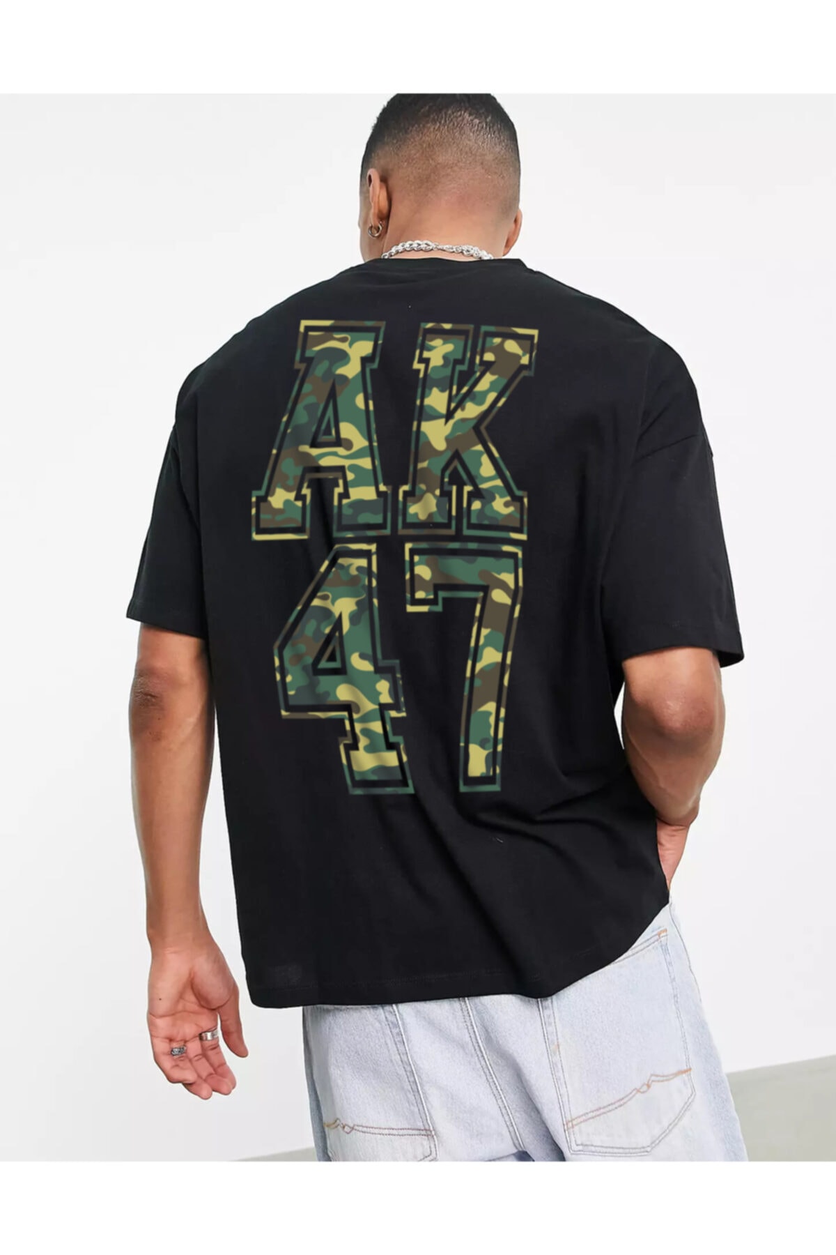 Ghedto Unisex Ak47 Oversize Tshirt Siyah