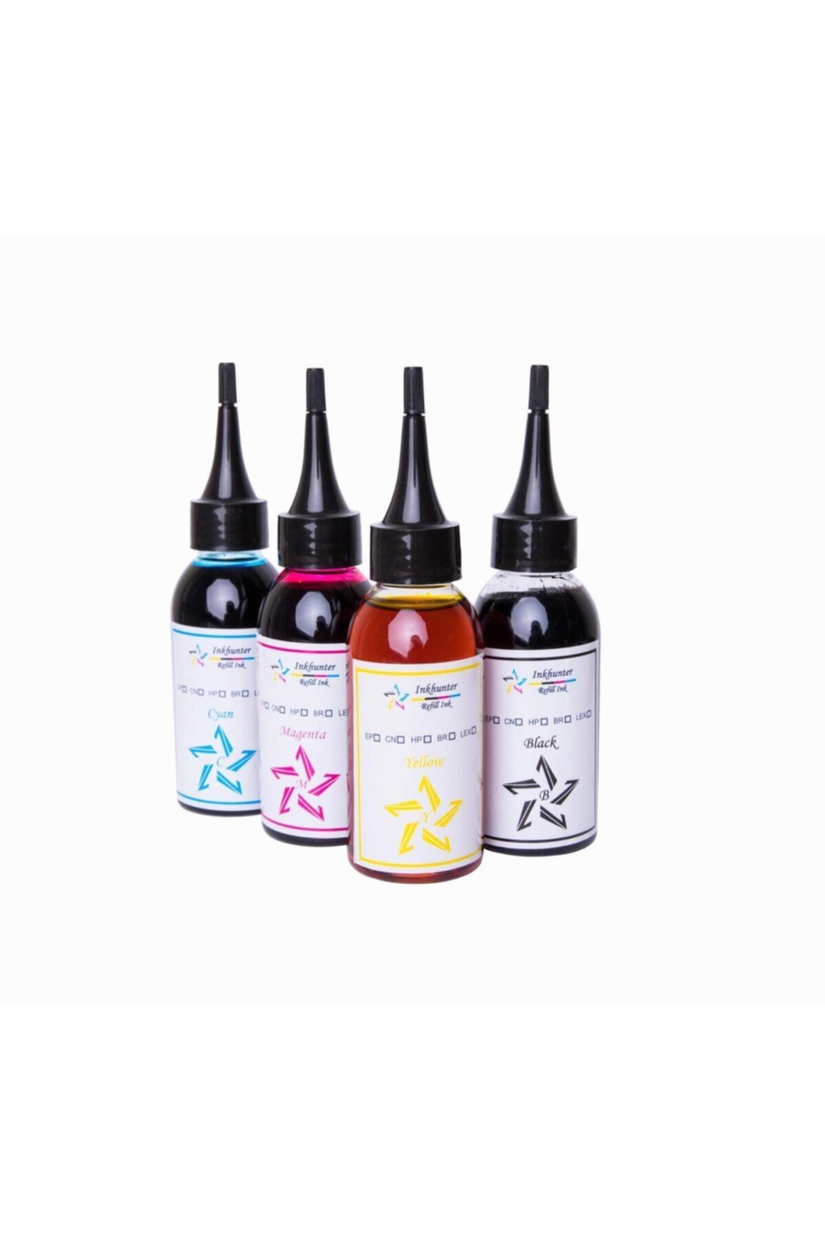 inkhunter 4x100 Ml Epson T0611-t0612-t0613-t0614 Uyumlu Yeniden Doldurulabilir Kartuş Boya Mürekkep Seti