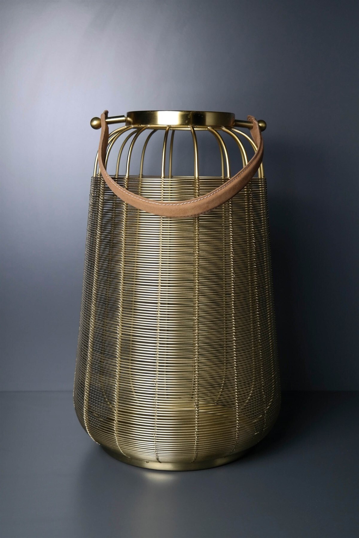 Joy Home Gold Renk Telli Zemin Için Dekoratif Metal Fener 45 Cm