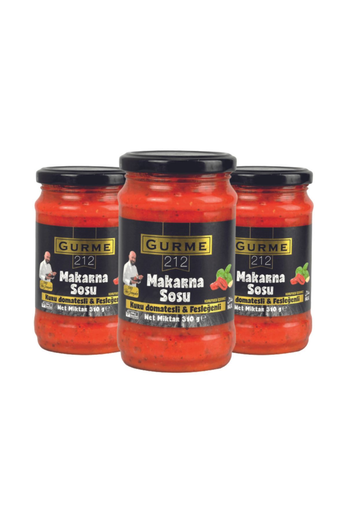 Gurme212 Makarna Sosu (kuru Domates & Fesleğen) (3 Adet X 320cc)
