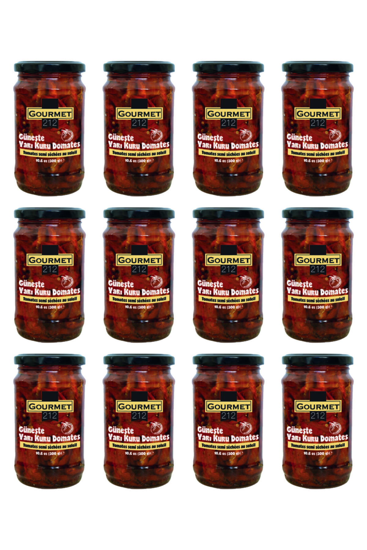 Gurme212 Güneşte Yarı Kuru Domates, Meze (12 Adet X 320cc)