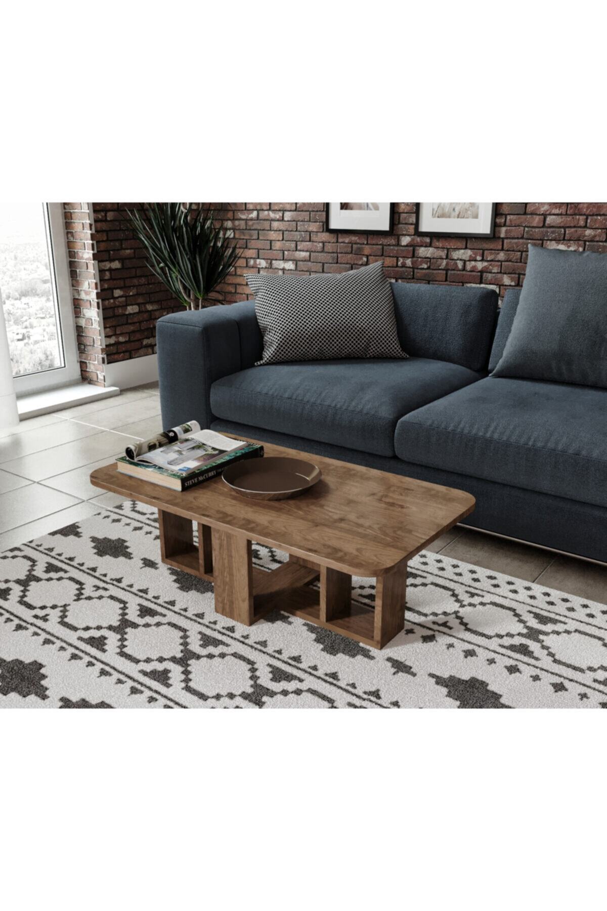 KZNHOME Nilüfer Orta Sehpa Ceviz - Tamamı 1. Kalite Mdf