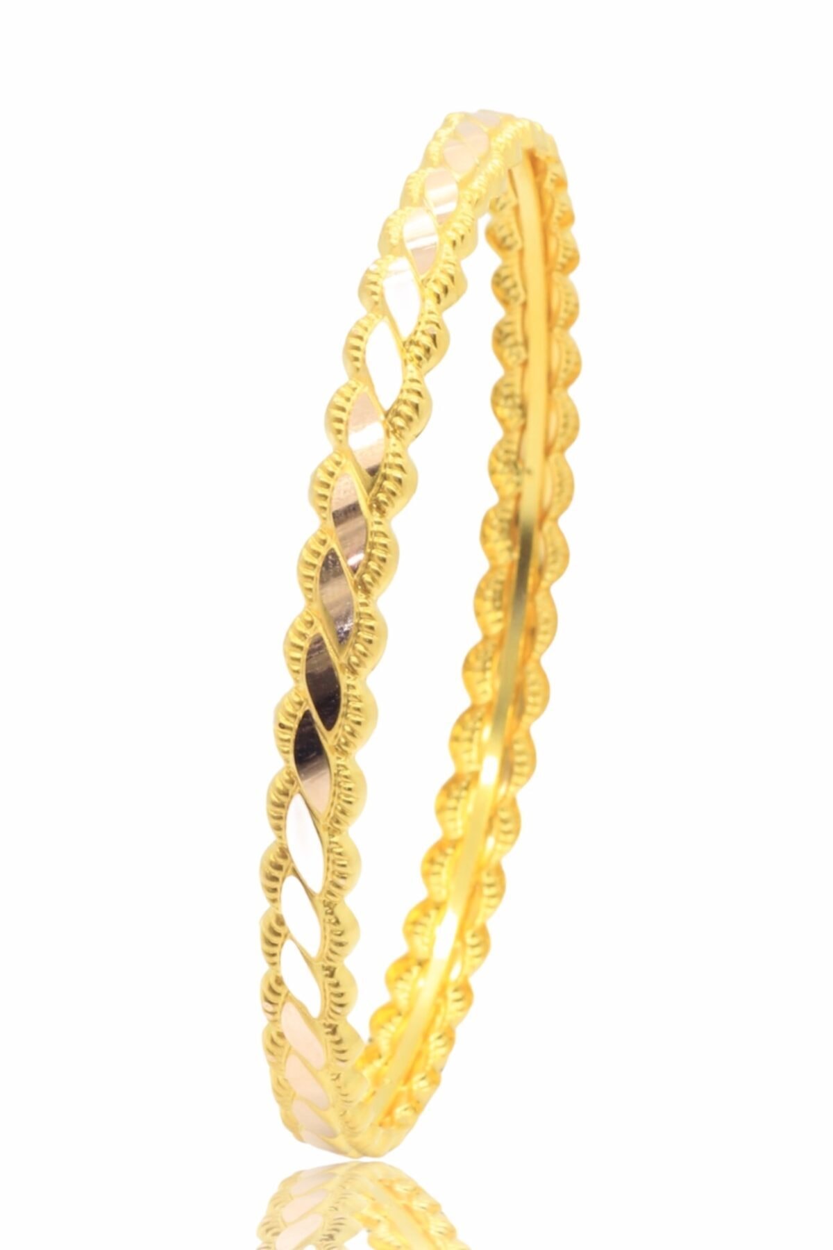 CiGOLD Taşsız Üçlü Burma Bilezik 14 Ayar Altın 5.12 Gr 6644