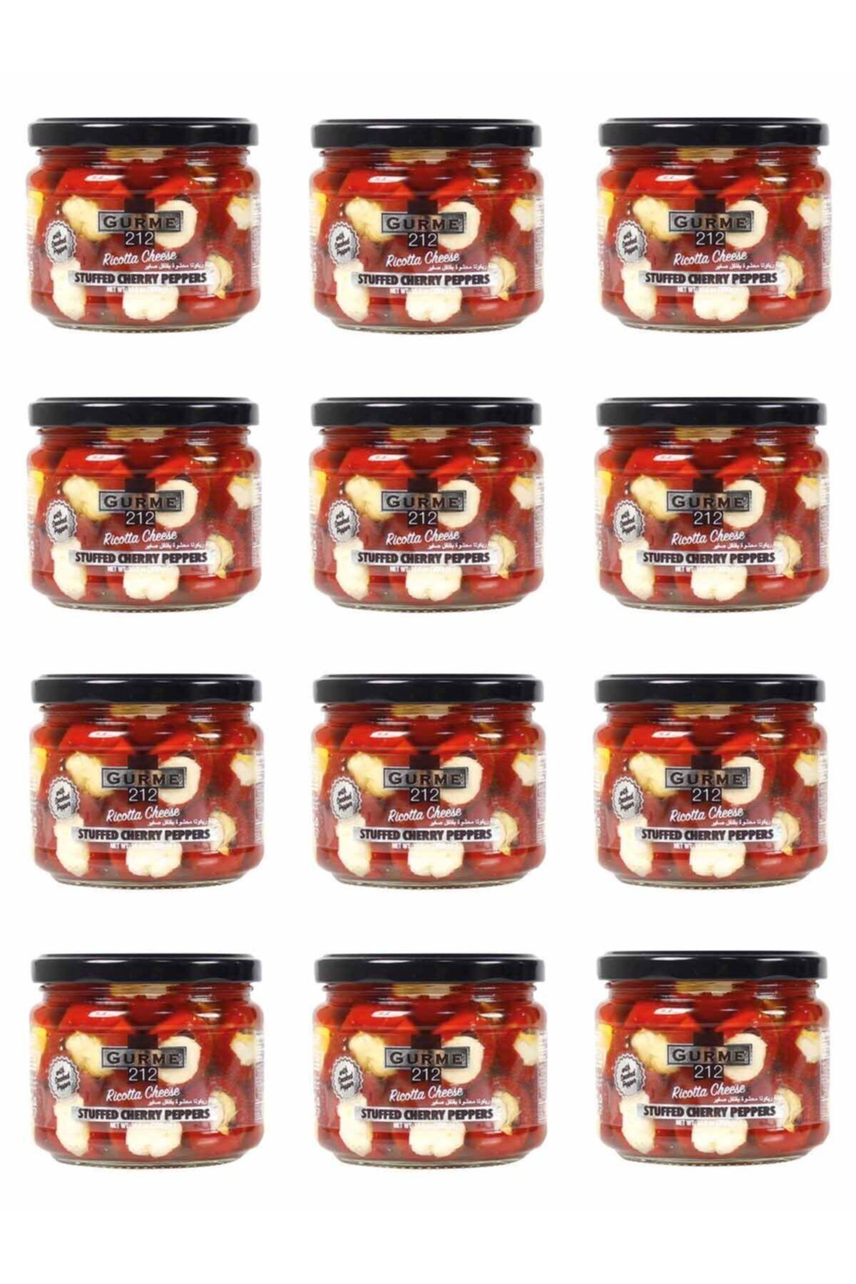 Gurme212 Kiraz Biber Turşusu (isotlu Ricotta Peynir Dolgulu) (12 Adet X 300cc)