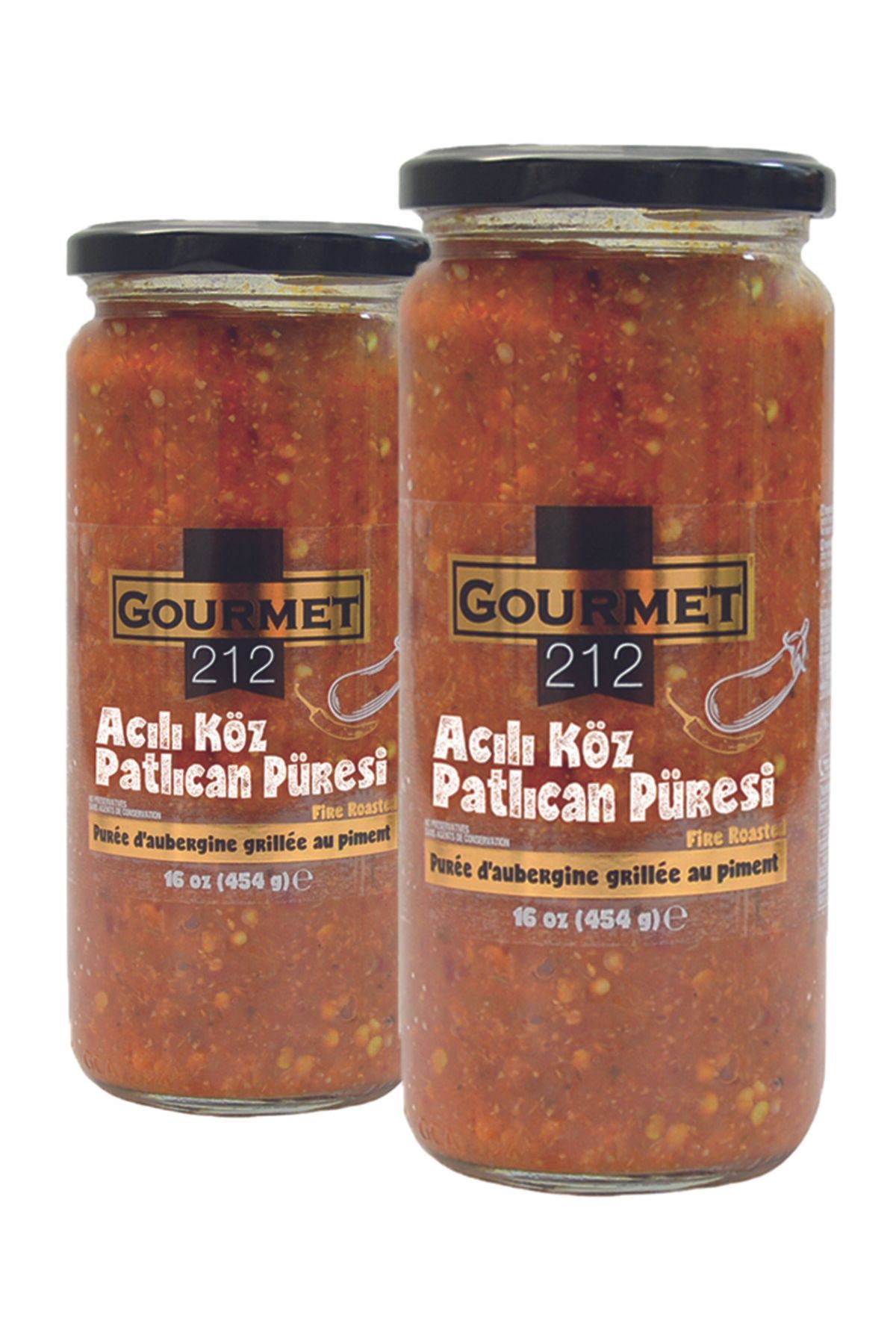 Gurme212 Acı Köz Patlıcan Salatası, Pratik Yemek, Meze (2 Adet X 500gr)
