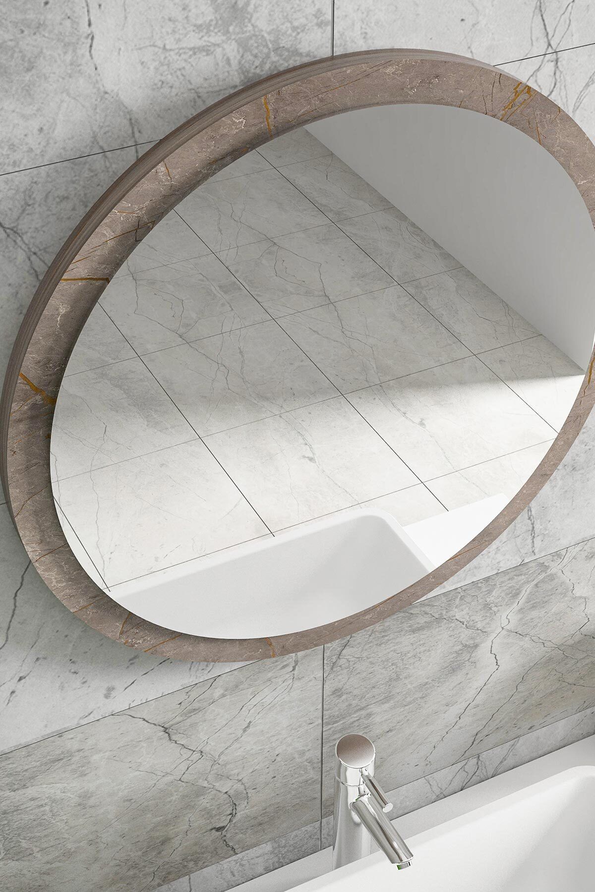bluecape Yuvarlak Ayna 45cm Gordion Dresuar Hol Koridor Duvar Salon Banyo Wc Ofis Çocuk Yatak Odası Boy