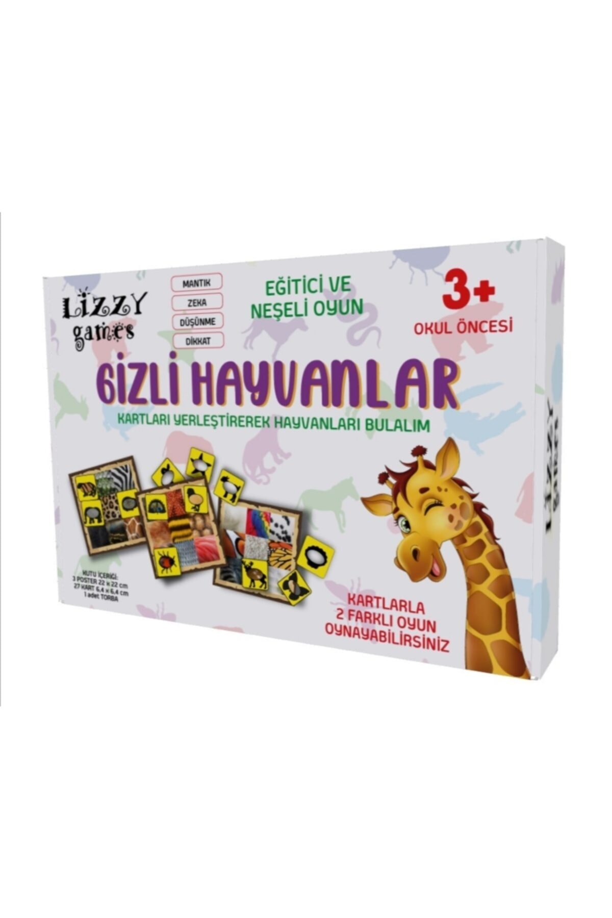 Lizzys Gizli Hayvanlar Çocuk Tombala Oyunu Eğitici Kutu Oyunu