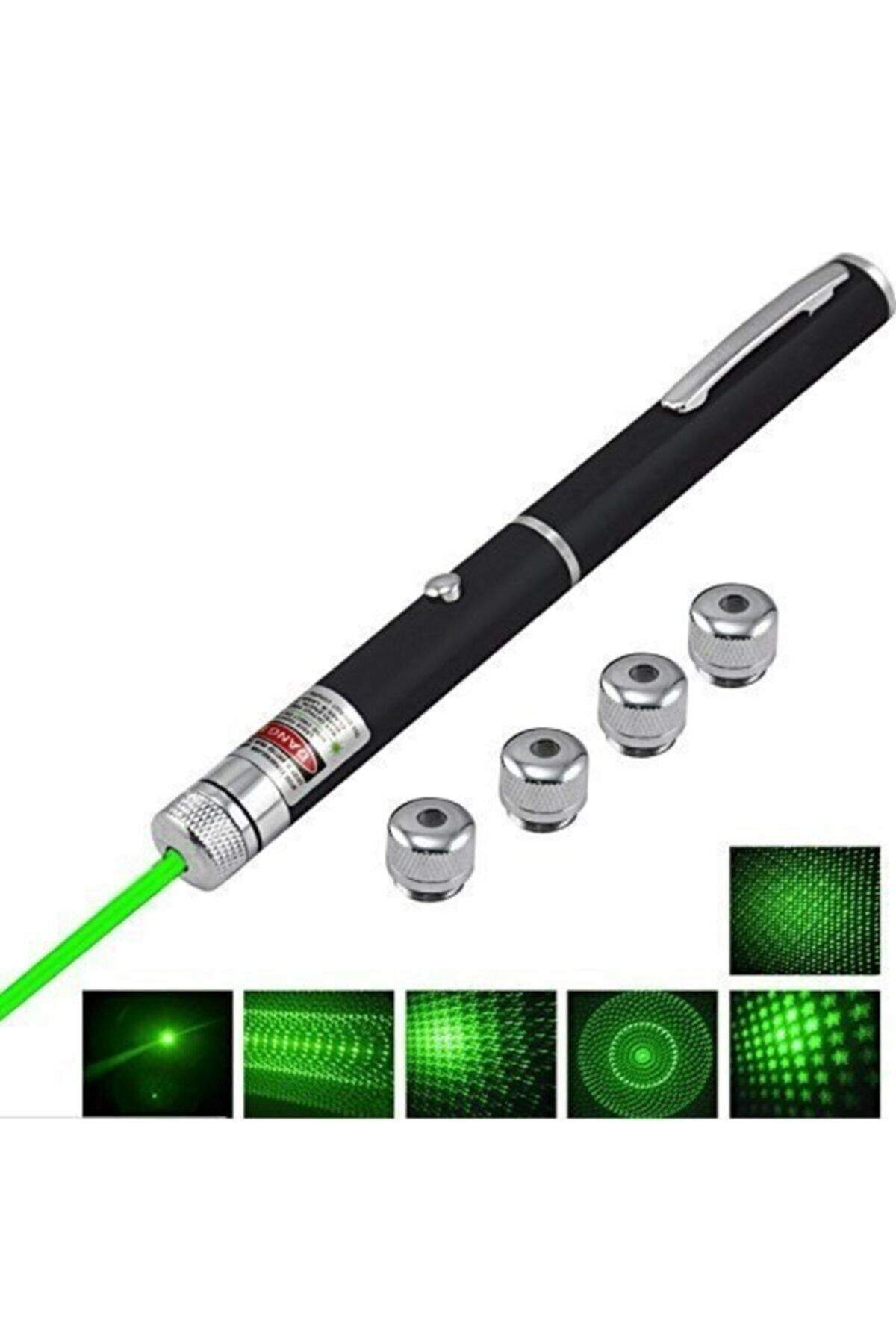 PAOSS 5 Başlıklı Üzel Kutusunda Yeşil Lazer Green Laser Poınter