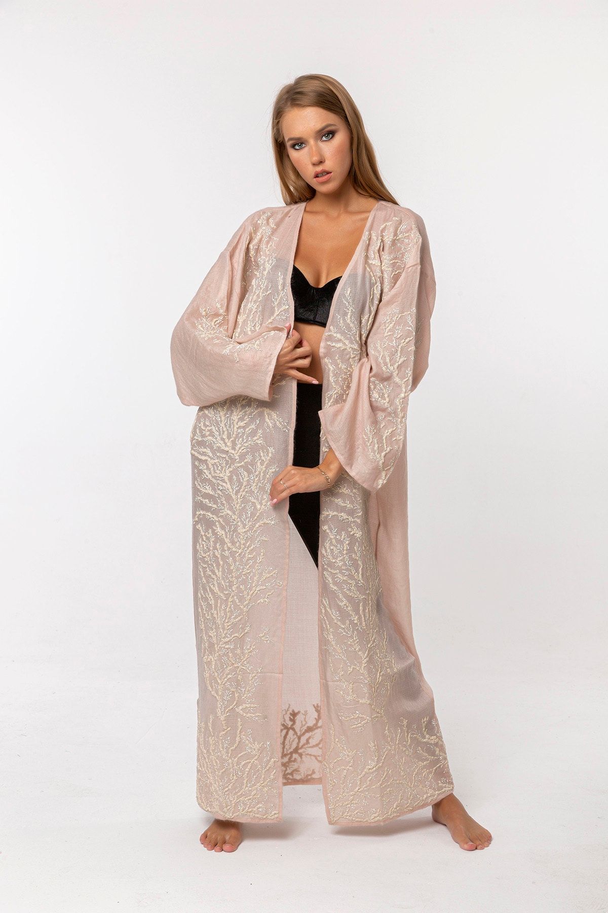 CASHMERE AND SİLK MAWLANA Fransız Dantelli Abaya