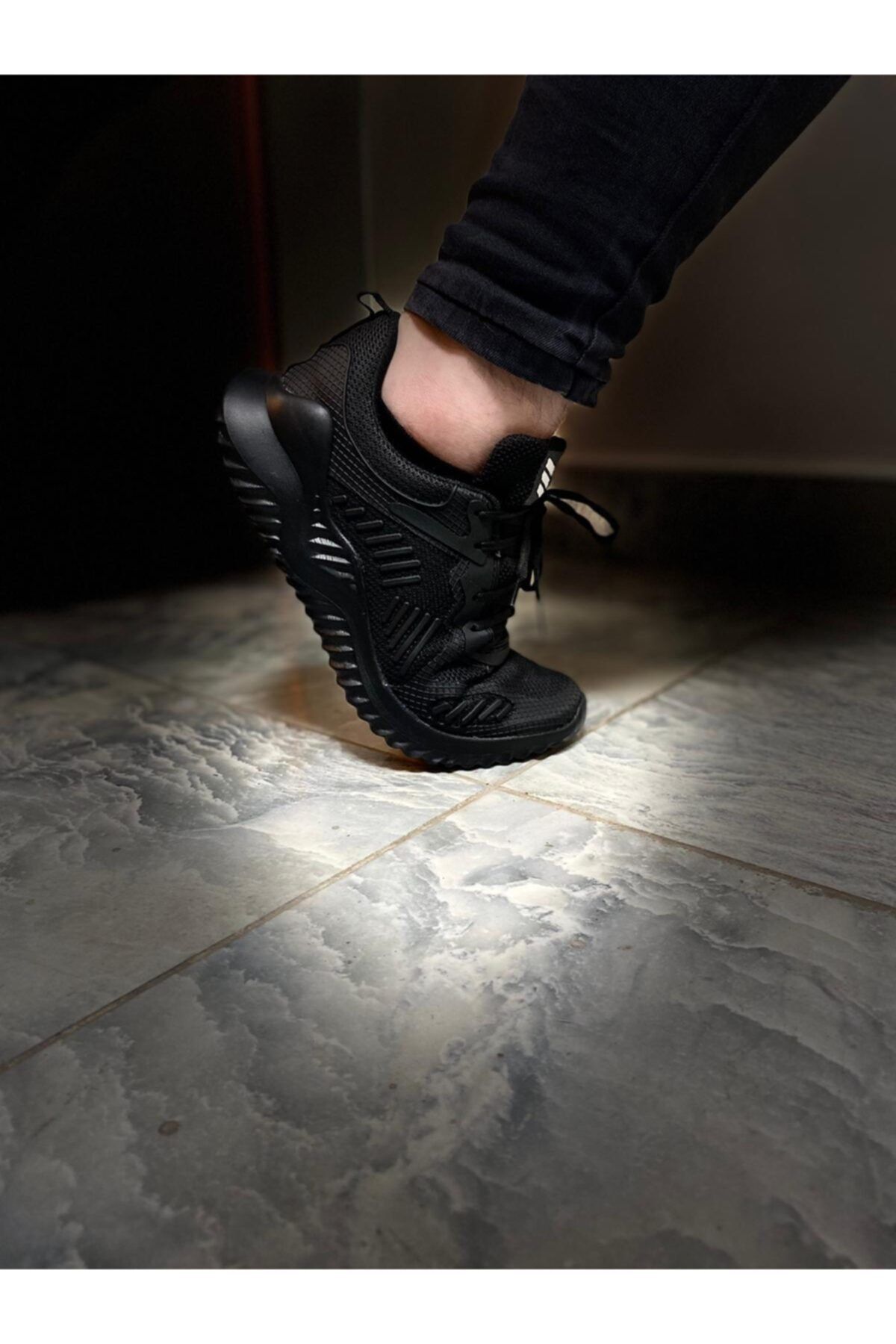 Odal Shoes Erkek Siyah Unisex Sneaker Spor Ayakkabı Takax0132