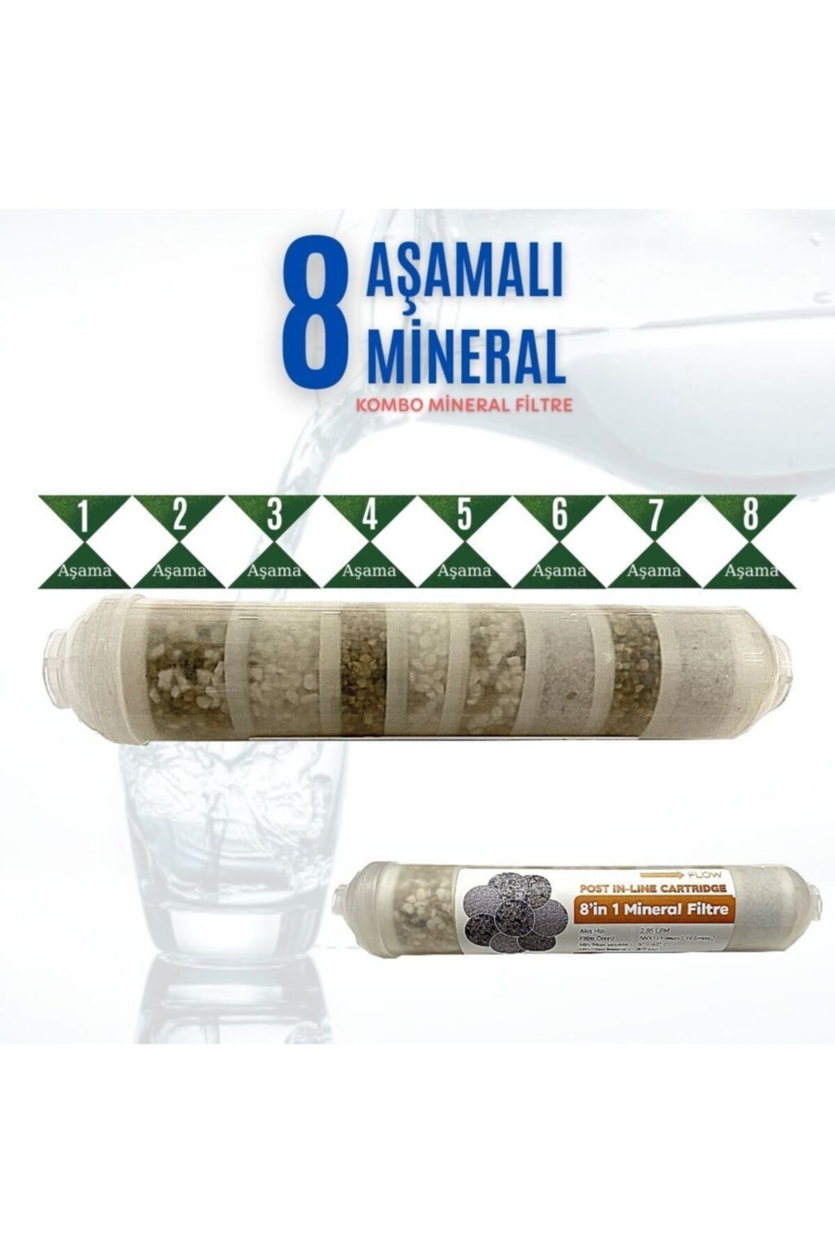 Evora Mineral 8 Li Combo Filtre Su Arıtma Filtresi Alkalin + Detox