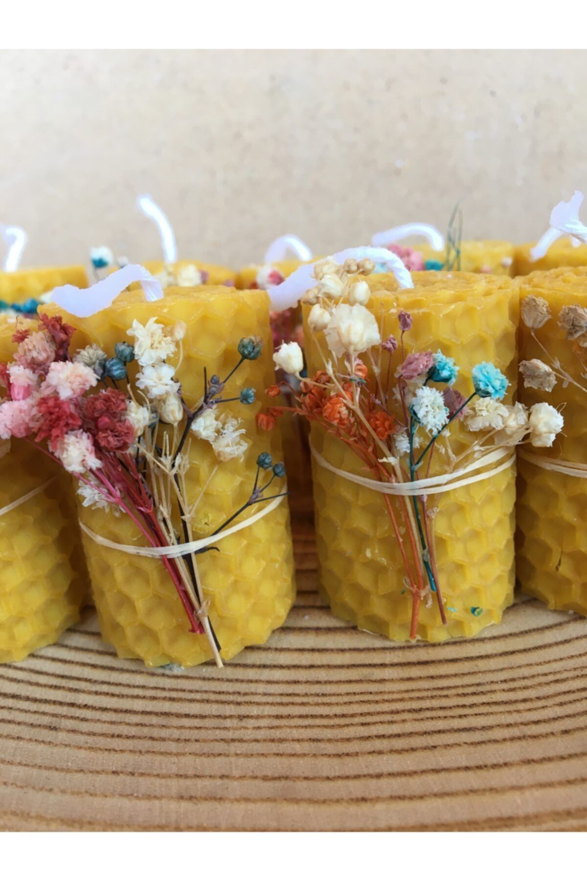 ELMATOLYE Balmumu Mum Hediyelik Nişan Kına Doğum Günü Baby Shower Sünnet Organizasyon Dağıtmalık