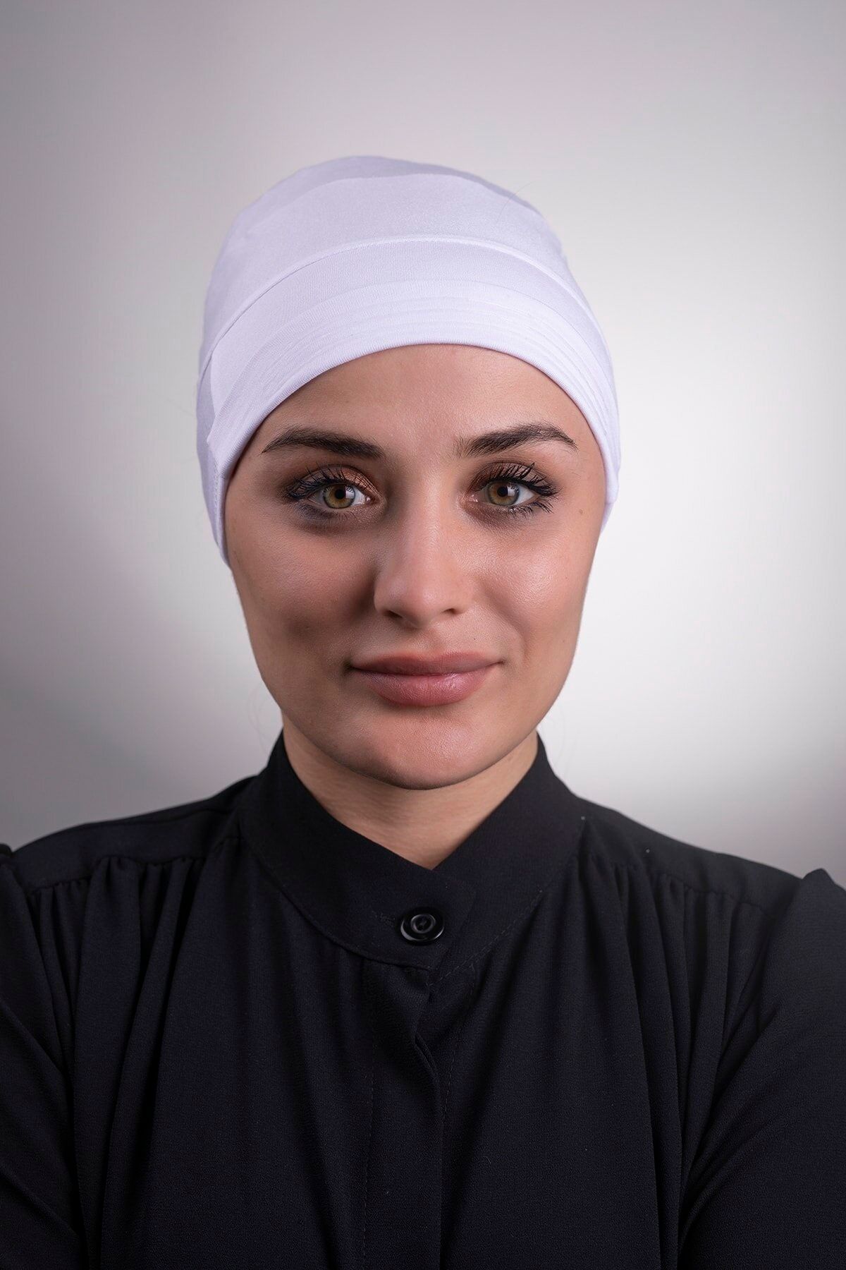 MasMavi Beyaz - Arkadan Bağlamalı Iç Bone - Viskon Kumaş Kaymaz Silikonlu