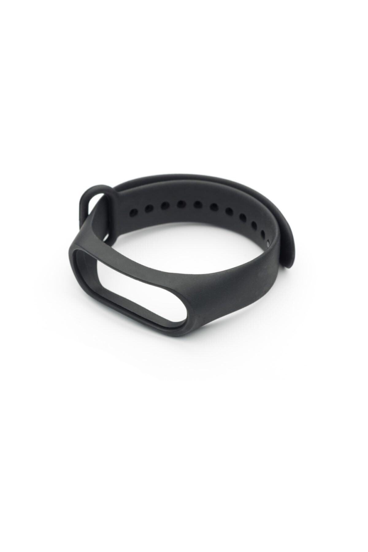 nomino Xiaomi Mi Band 3-4 Uyumlu Silikon Siyah Kordon