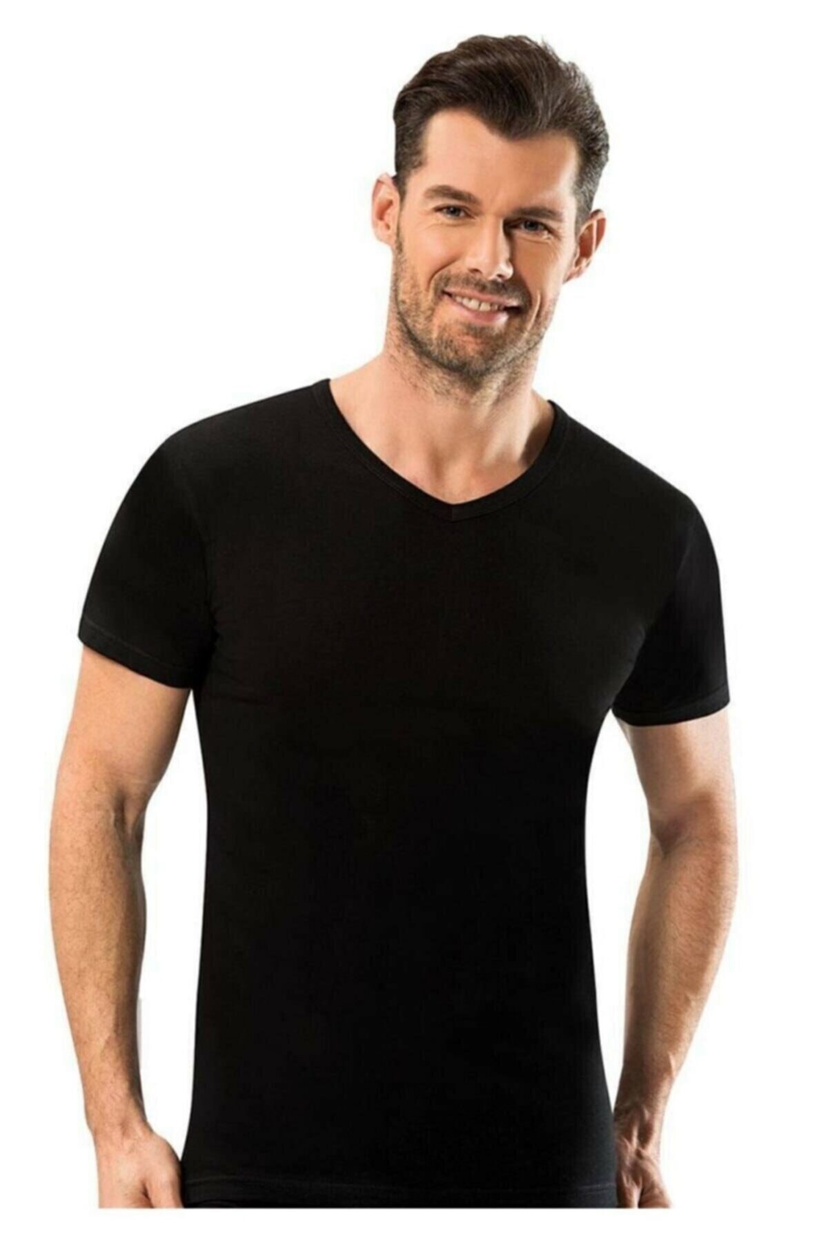 TREND CONSEPT Erkek 3'lü Paket Pamuklu V Yaka Yarım Kol Fanila