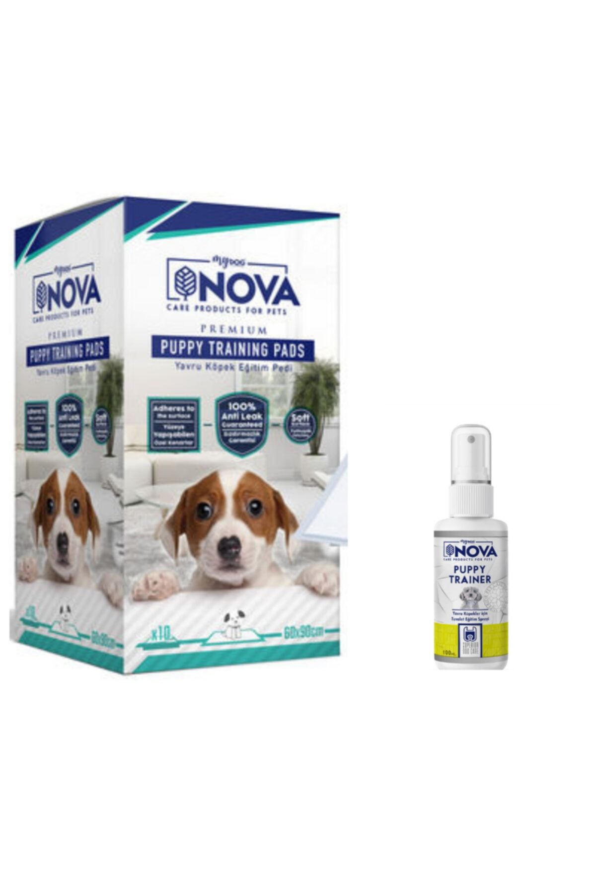 Nova Yavru Köpek Çiş Eğitim Seti 60*90 10 Lu Ped + Tuvalet Eğitim Spreyi