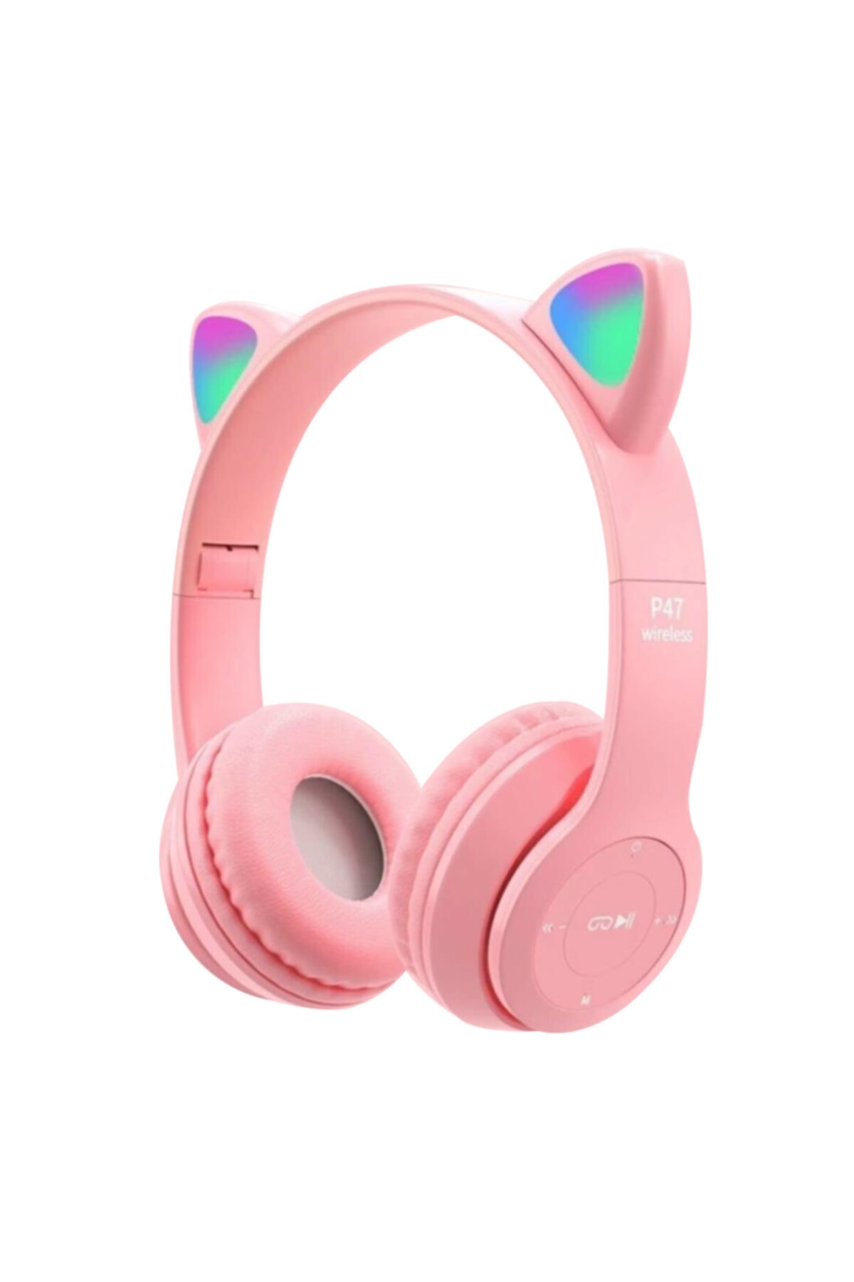 MASTEK Led Işıklı Pembe Kedi Kulak Bluetooth 5.0 Wıreless Kulaklık