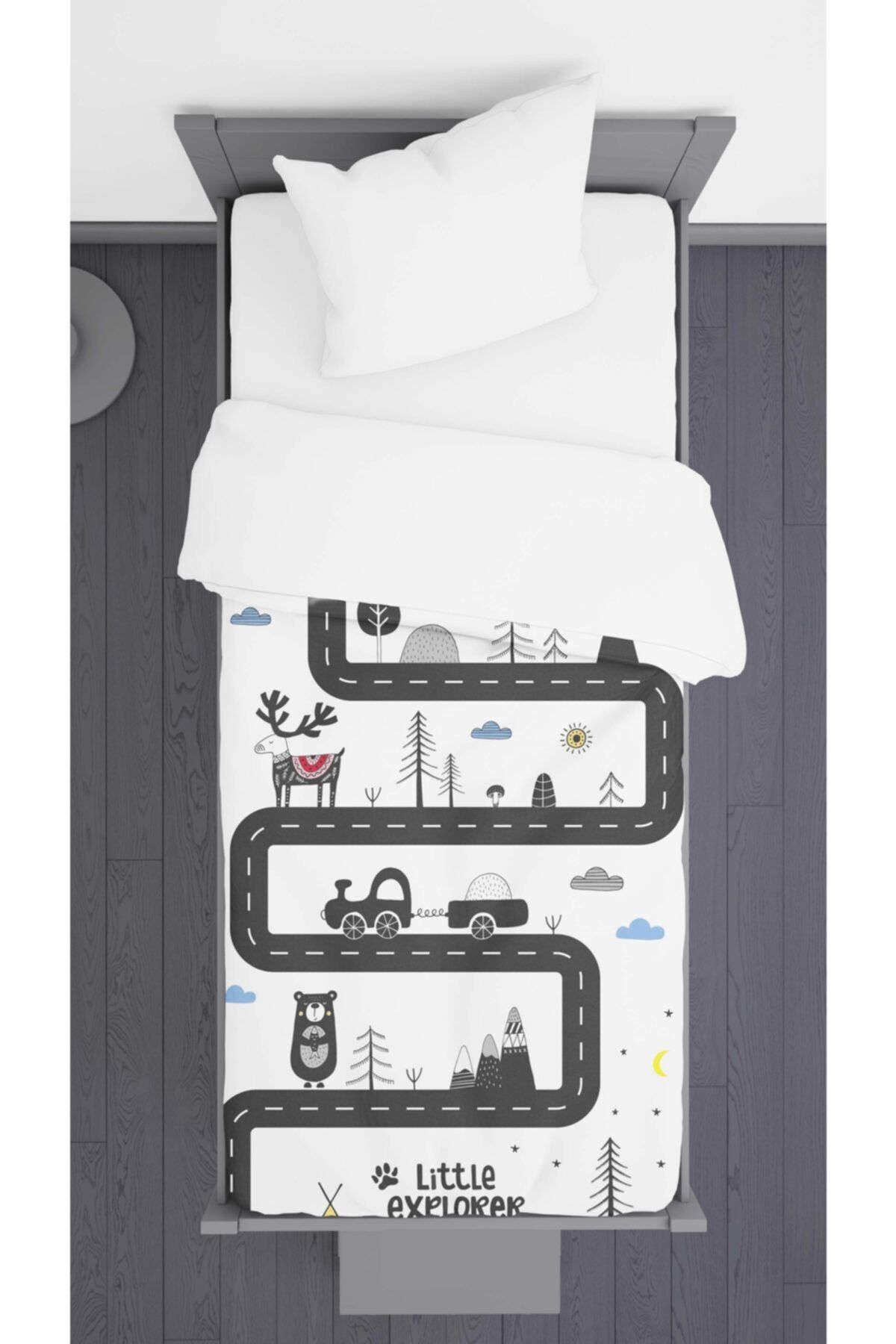 Ziu Kids Maceracı Yol Desenli Dekoratif Yatak Örtüsü 140x220