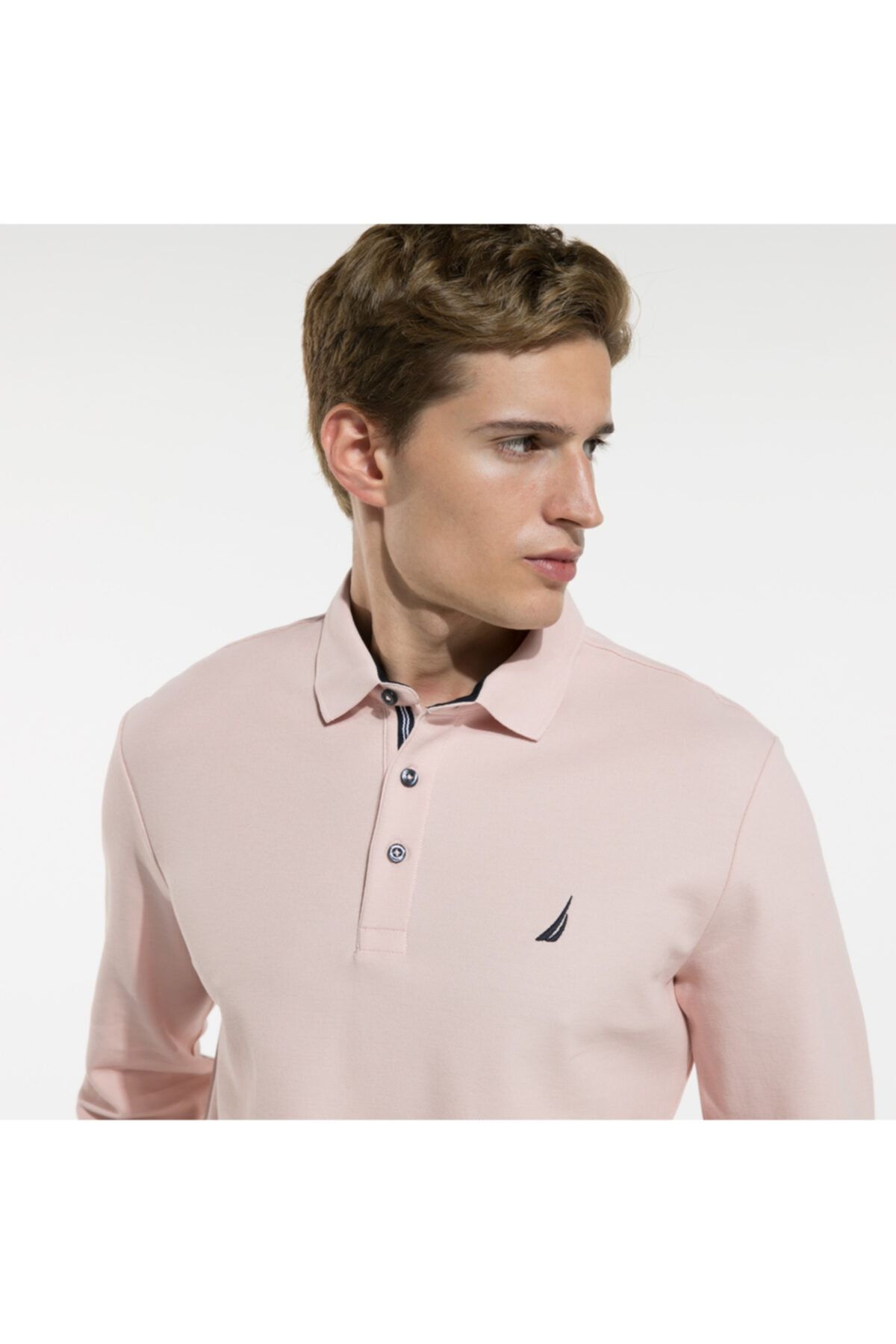 Nautica Nautıca Erkek Pembe Uzun Kollu Polo