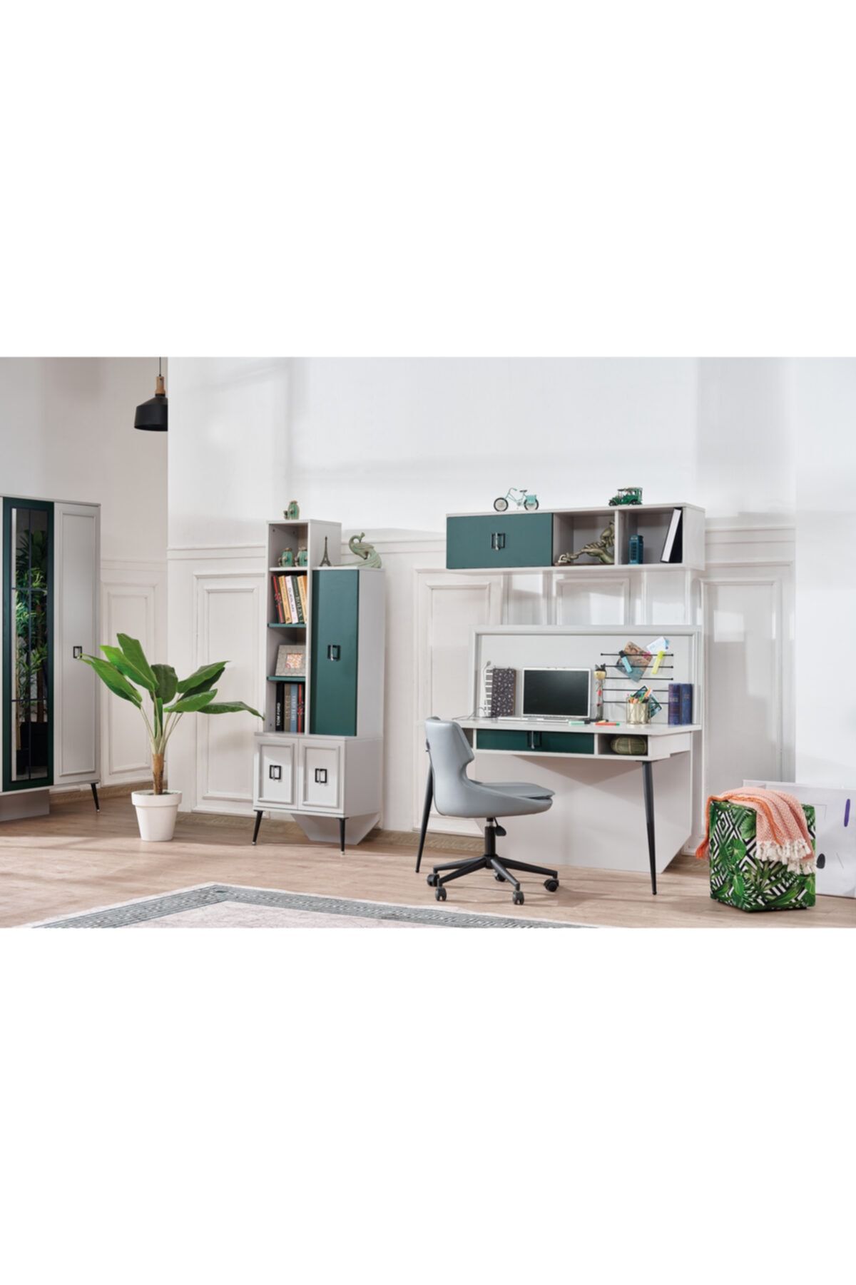 PİYANO GENÇ VE BEBEK ODASI Cannes Genç Odası Çalışma Masası,kitaplık