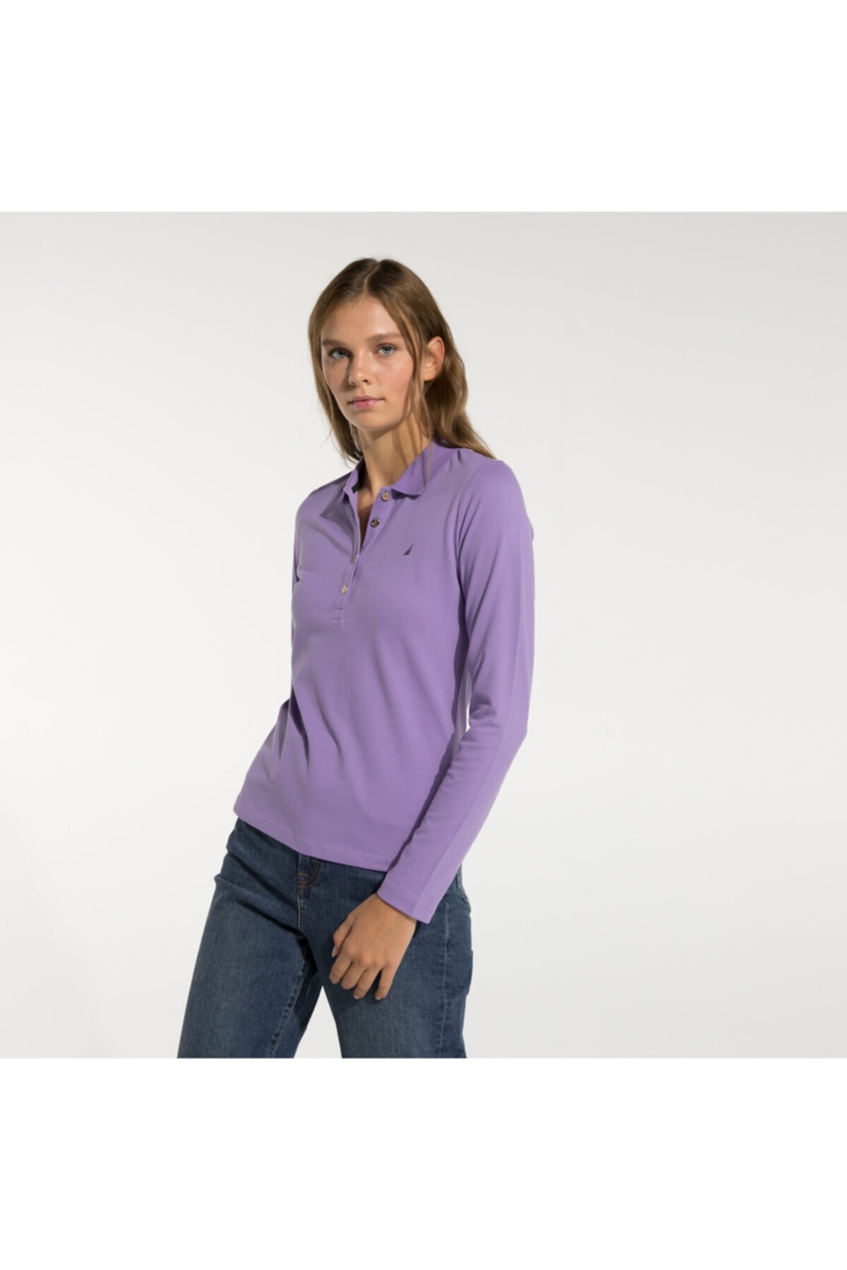 Nautica Nautıca Kadın Lila Uzun Kollu Polo
