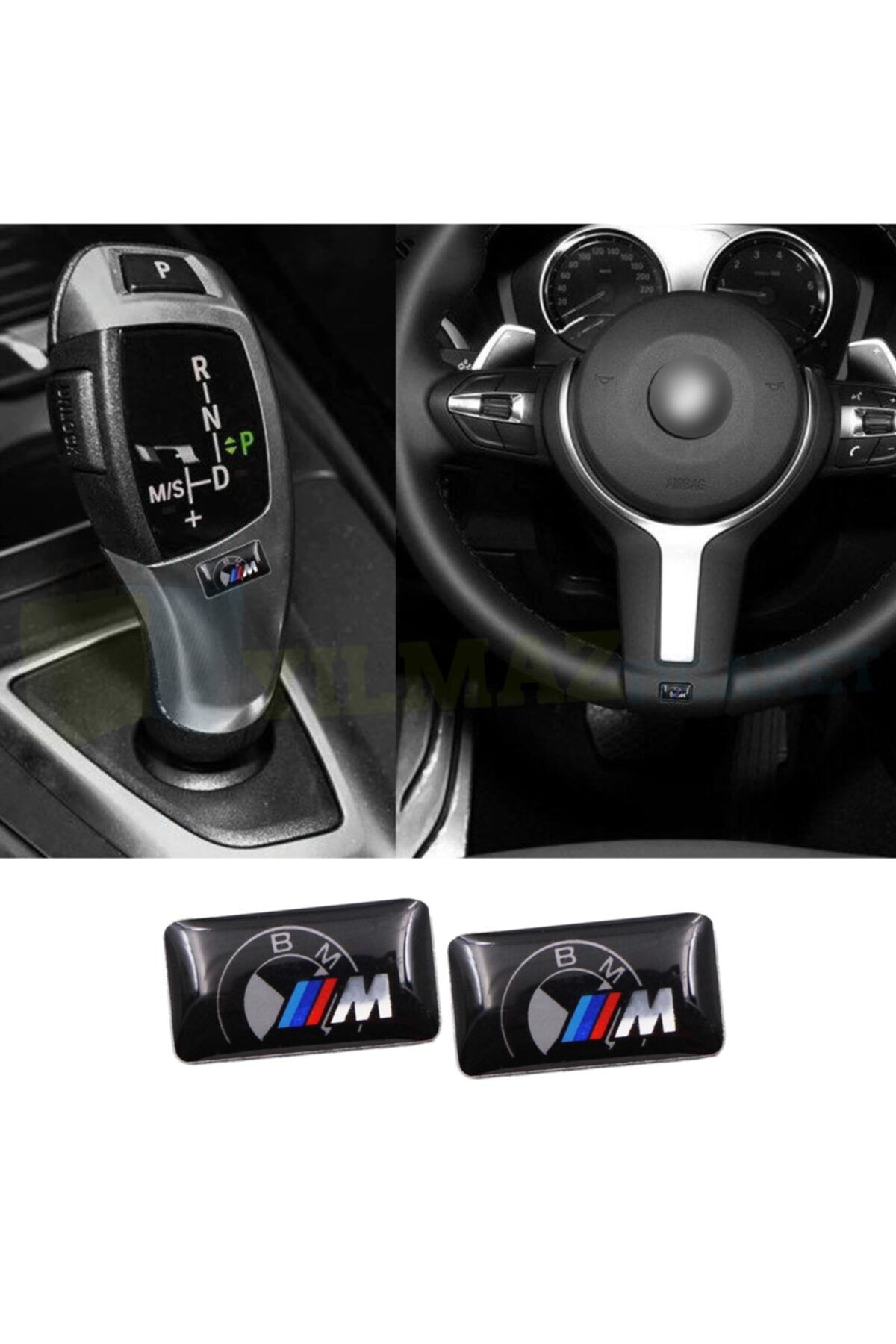 yılmazetic Bmw M Logo Torpido Direksiyon Jant Vites Damla Sticker Etiket Yapıştırma 2 Adet Yeni