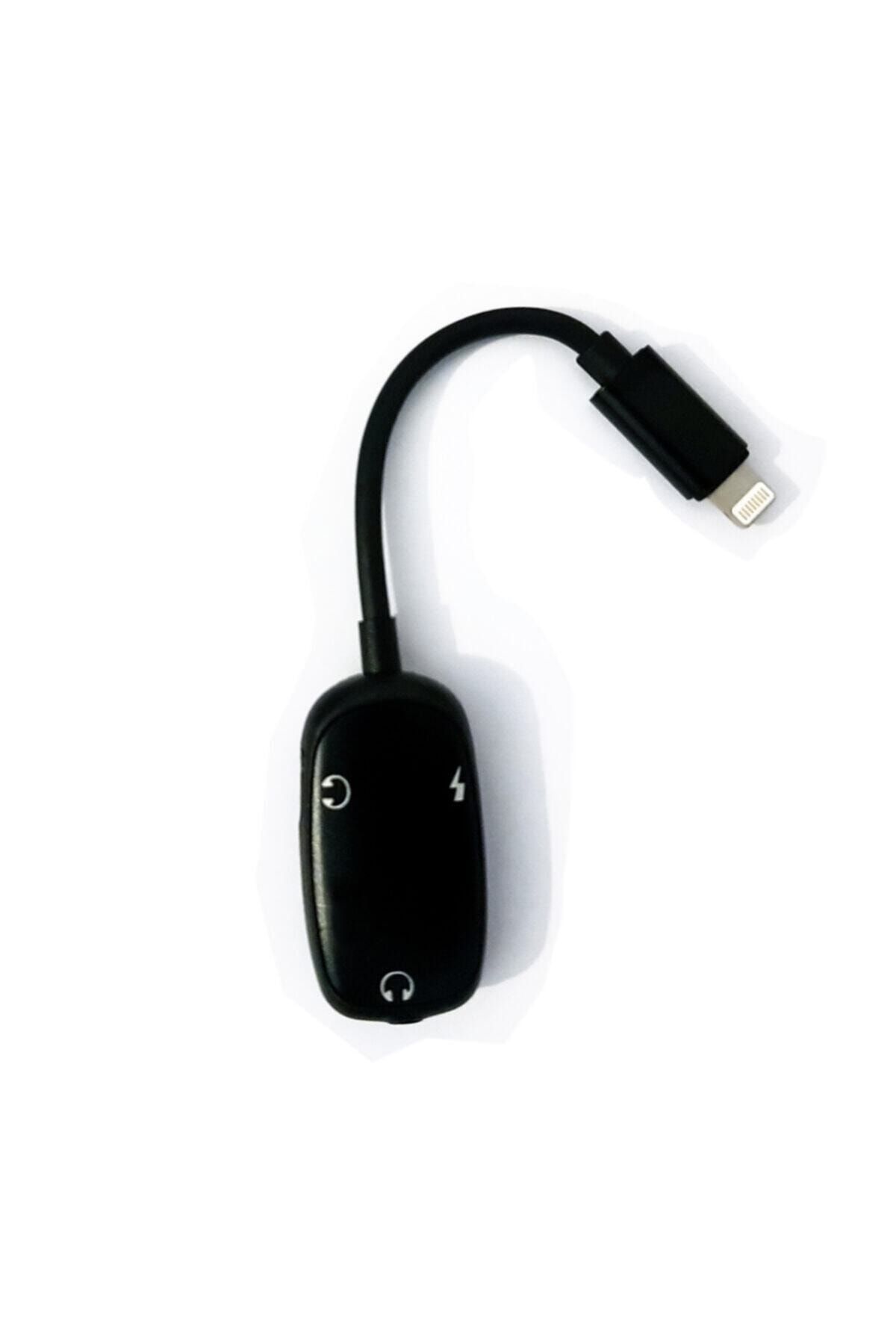 ENYENİSİ Iphone Lightning Audio Converter Aux Kulaklık Şarj Adaptörü Dönüştürücü Siyah