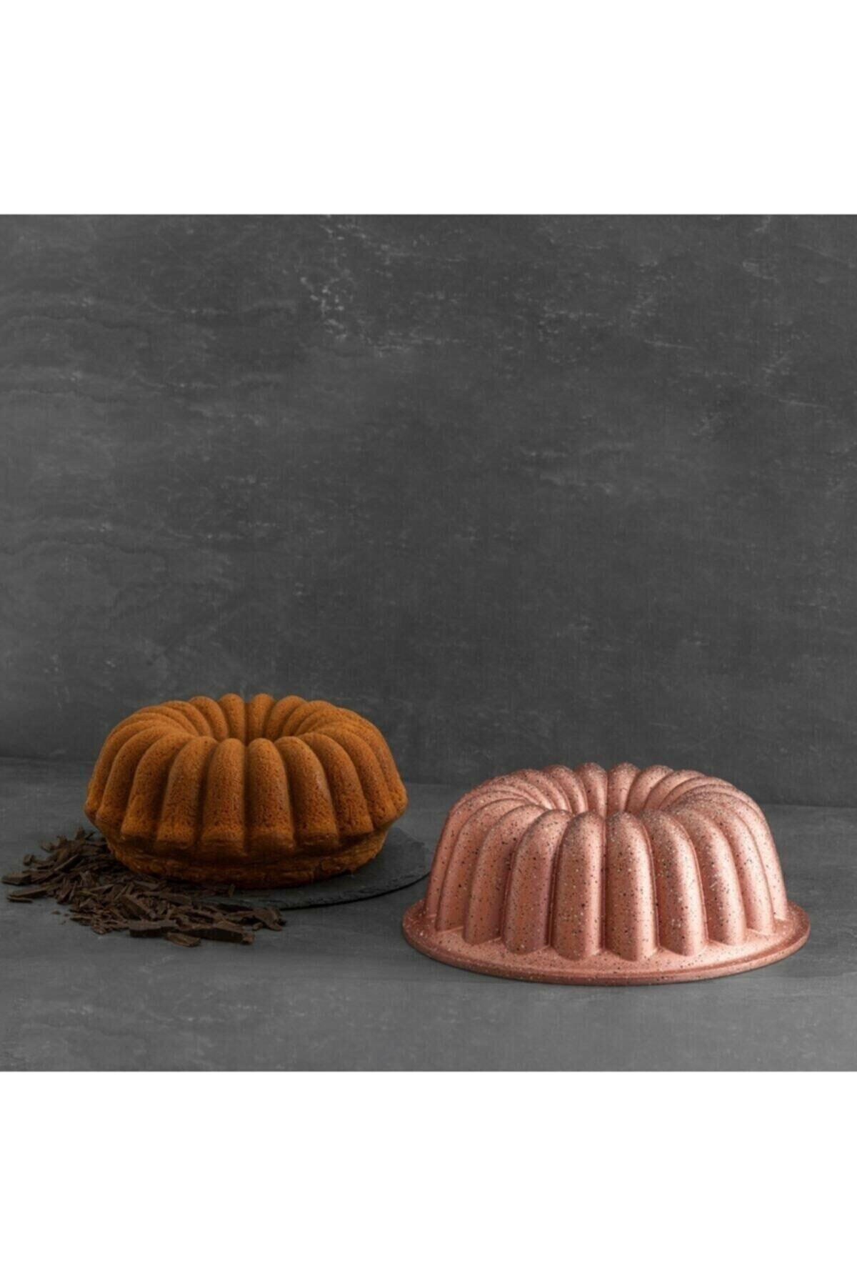 Nehir Açelya Alüminyum Döküm Kek Kalıbı Rose Gold