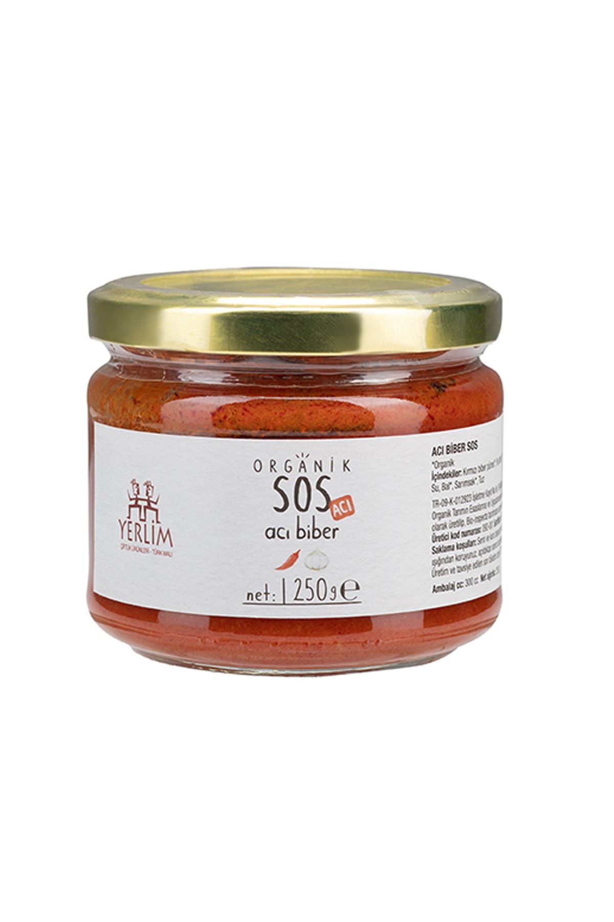 Yerlim Organik Acı Biber Sos 250 gr