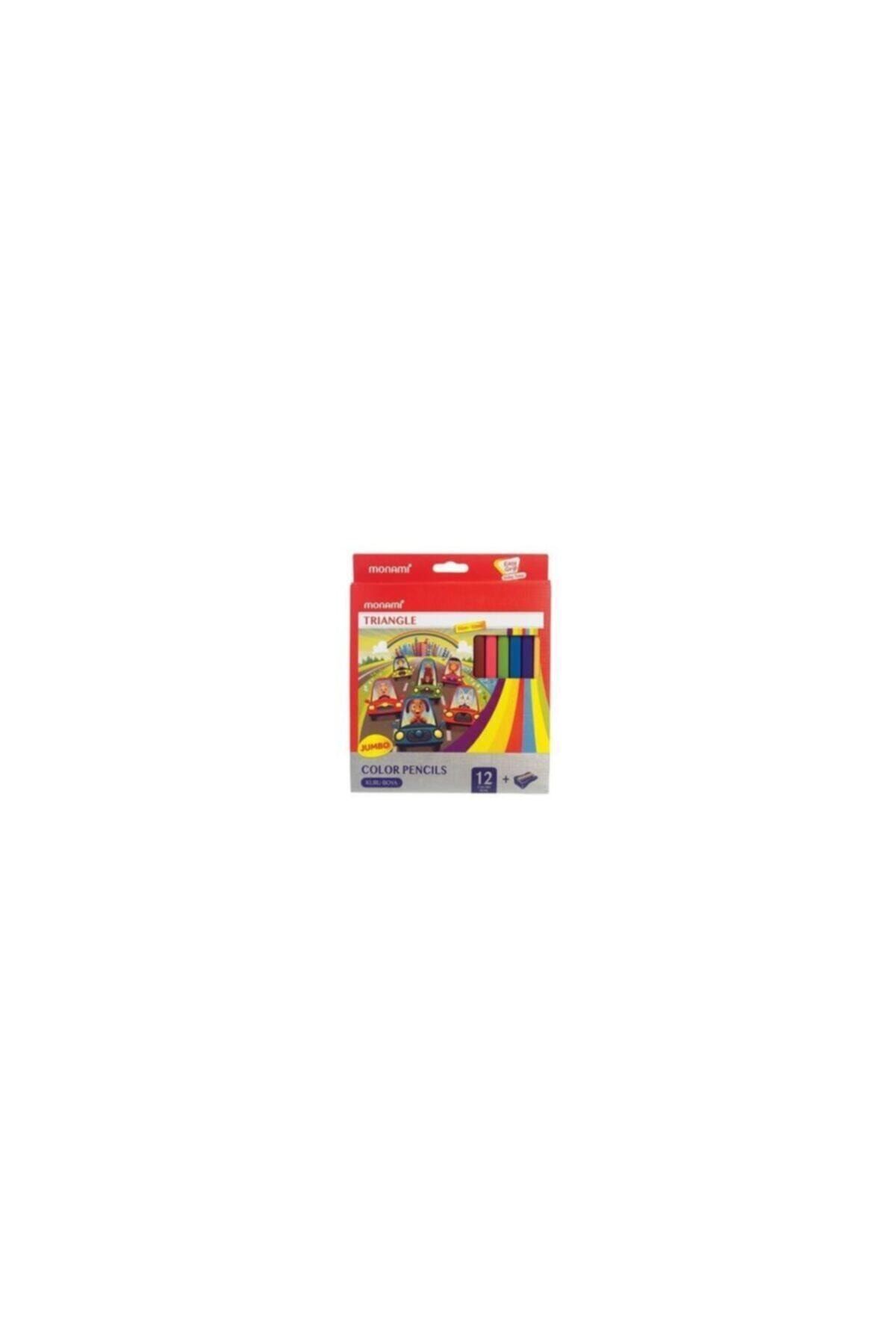Monami Triangle Jumbo Üçgen Kuru Boya 12 Renk Mkb145012