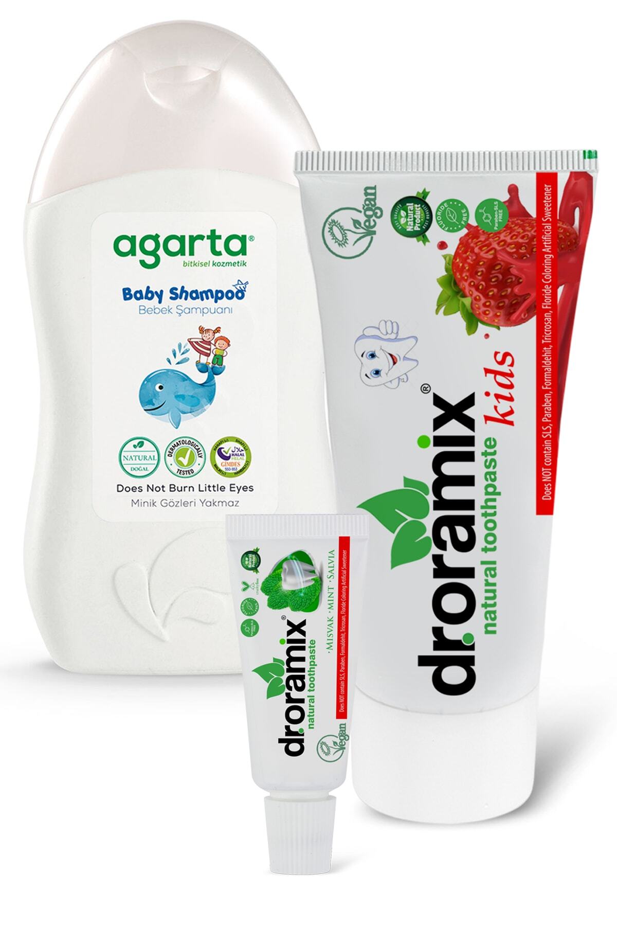 Dr. Oramix Kids Florürsüz 100gr Bitkisel Diş Macunu + Agarta Baby Şampuan