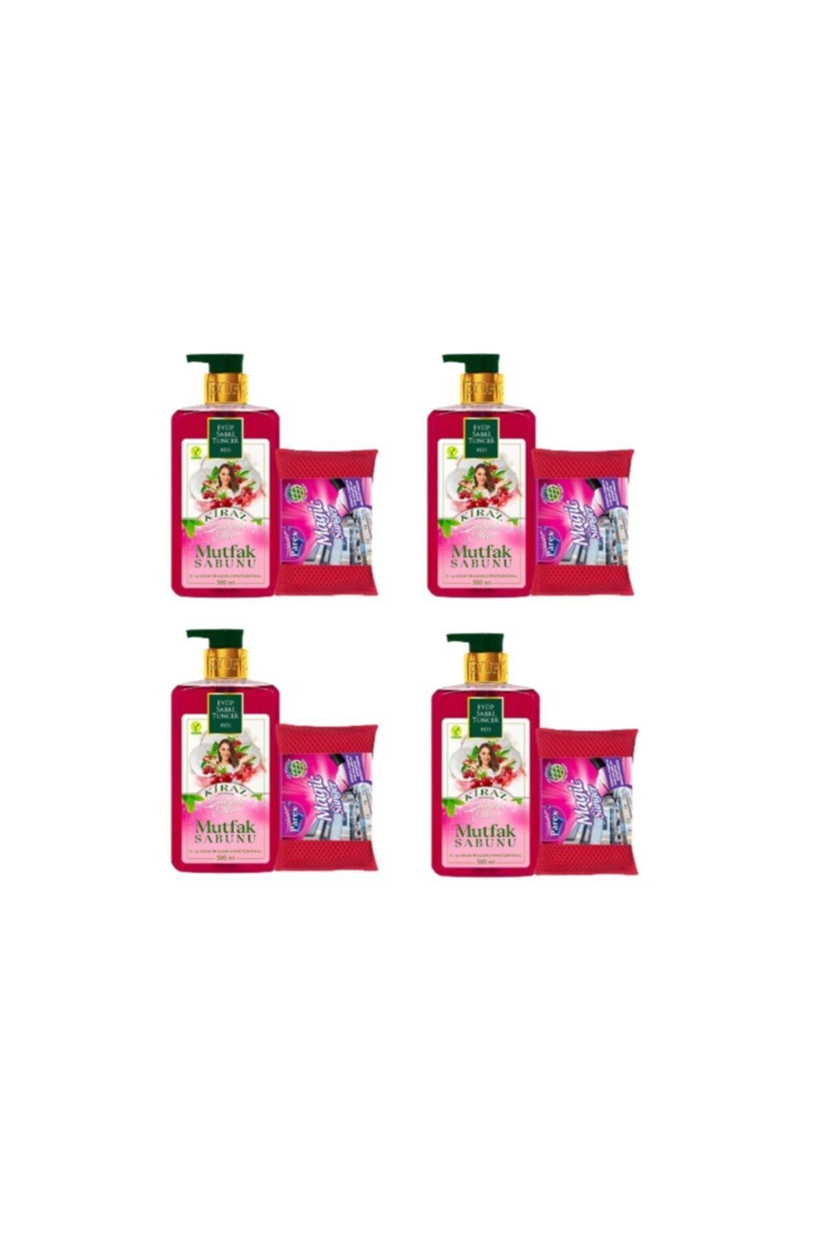 Eyüp Sabri Tuncer Mutfak Sabunu Kiraz 500 Ml + Sünger X 4 Adet