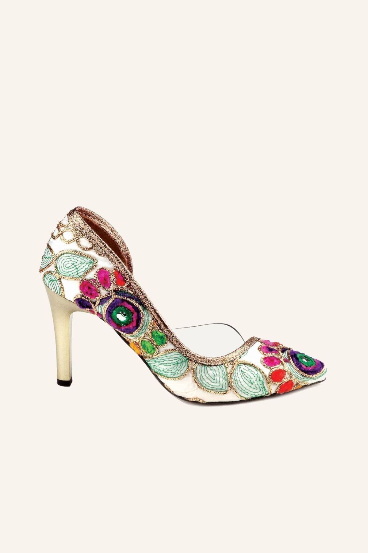 MARCATELLI Bej Saten Nüans Hint Stiletto