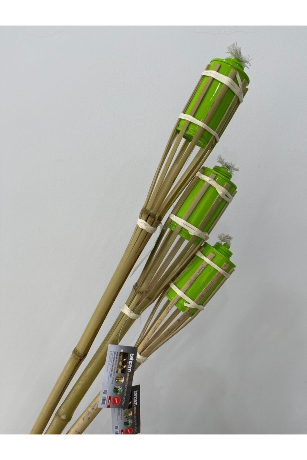 Bahçem Bambu Meşale Yeşil Dekoratif 90cm 3 Adet