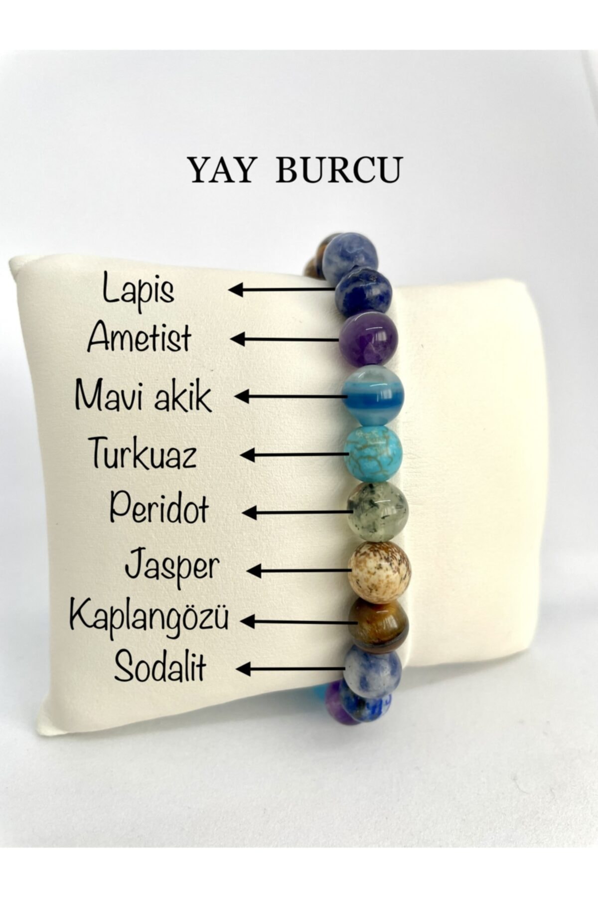 AgateStones Yay Burcu Doğaltaş Makrome Bileklik