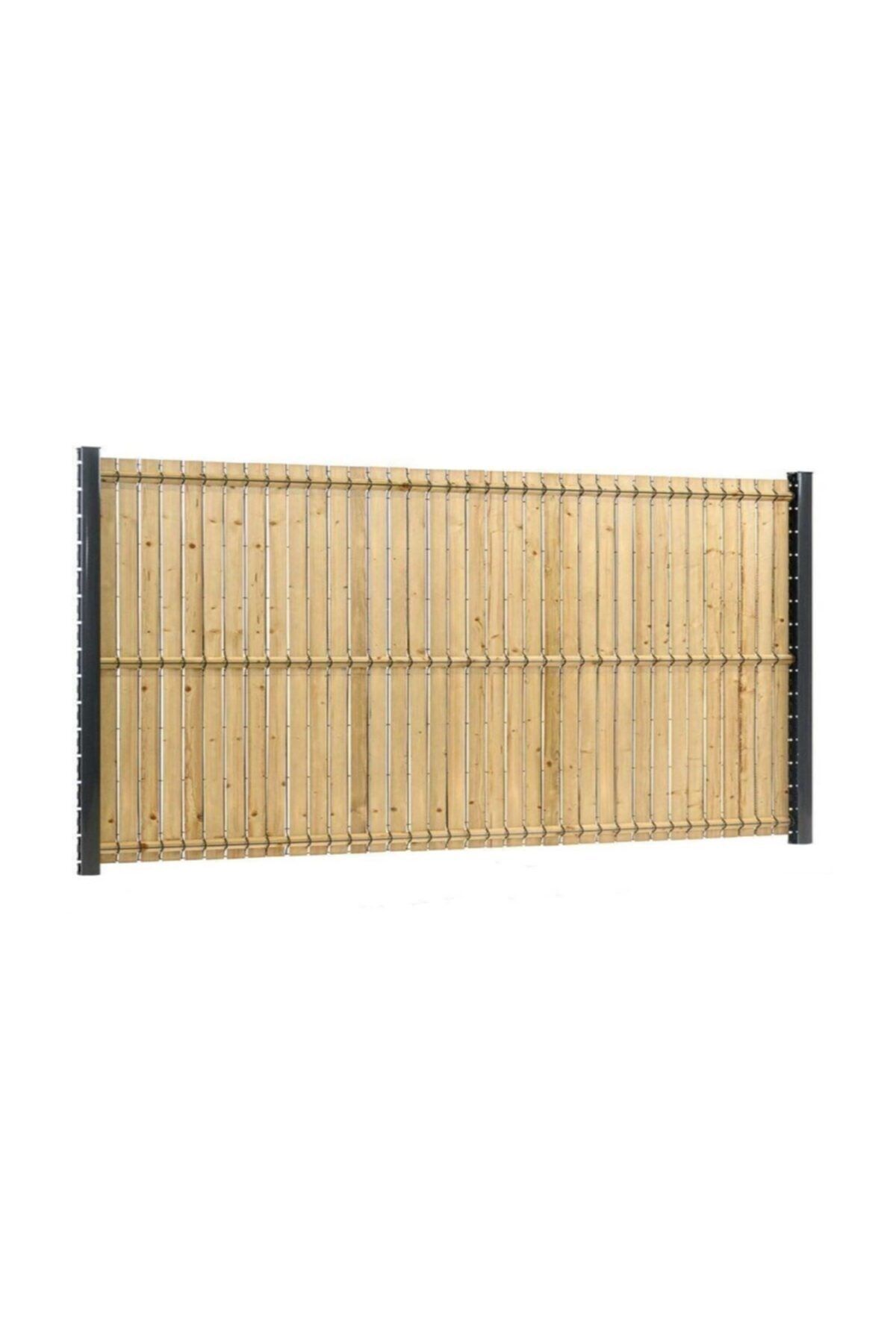 RENKLİ EVİM Panel Tel Çit Kaplama Ahşap Çam 200*250 cm