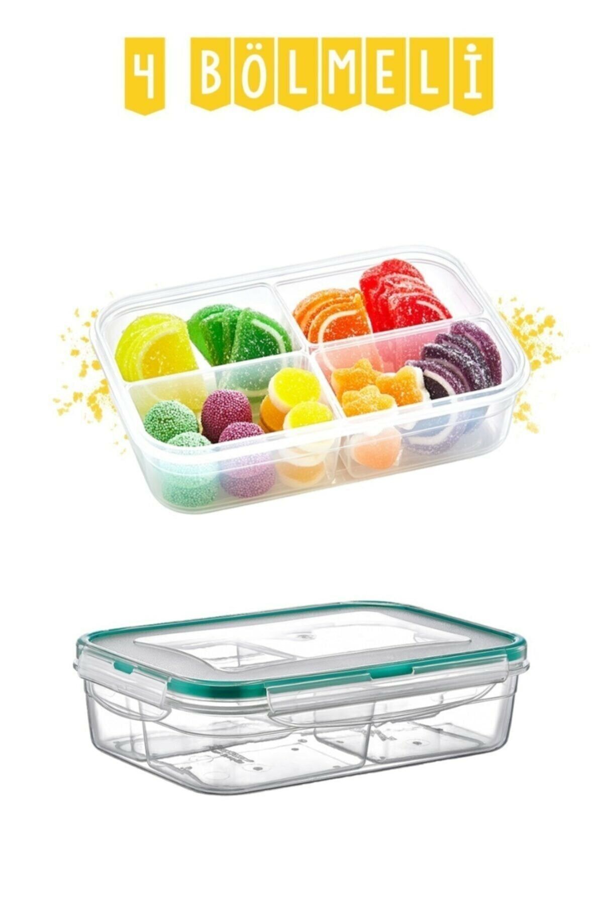 Meleni Home Fresh Box 4 Bölmeli Yuvarlak Sızdırmaz Saklama Kabı