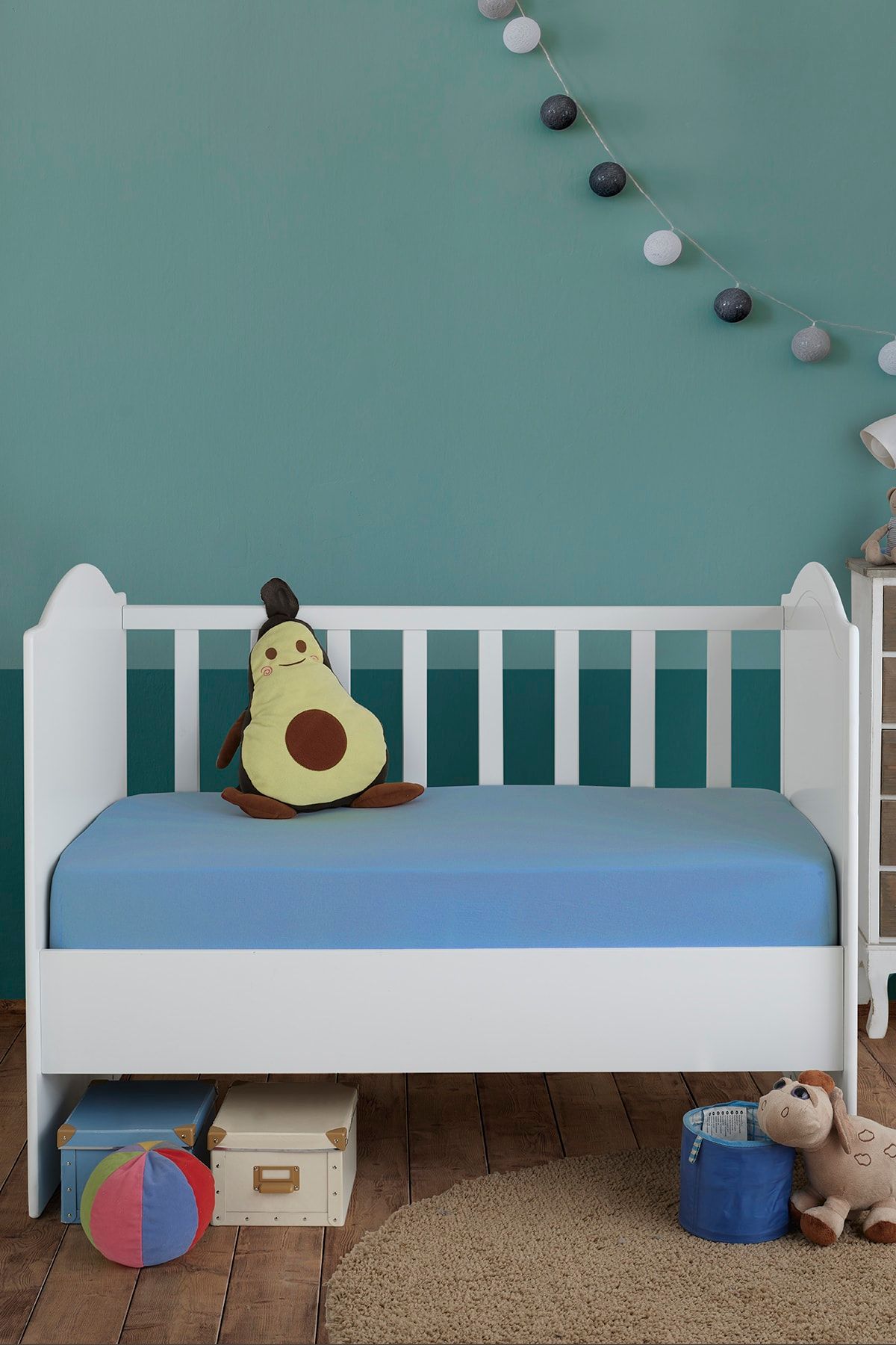 LADYNİL 70x140 Mavi Bebek Lastikli Penye Çarşaf %100 Pamuk