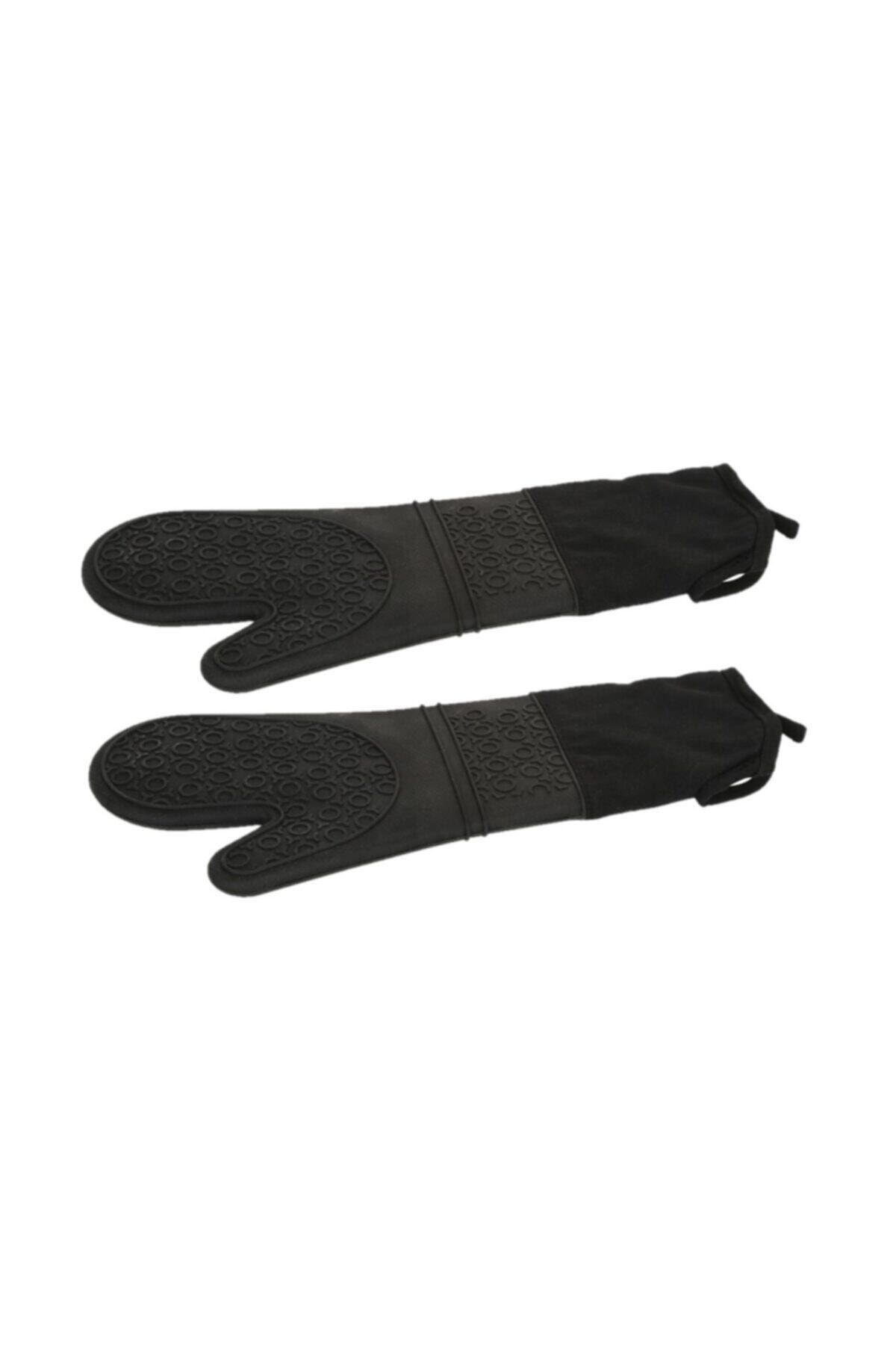 Epinox Ikili Siyah Silikon Mutfak Eldiveni - Yanmaz Eldiven 41.5 Cm
