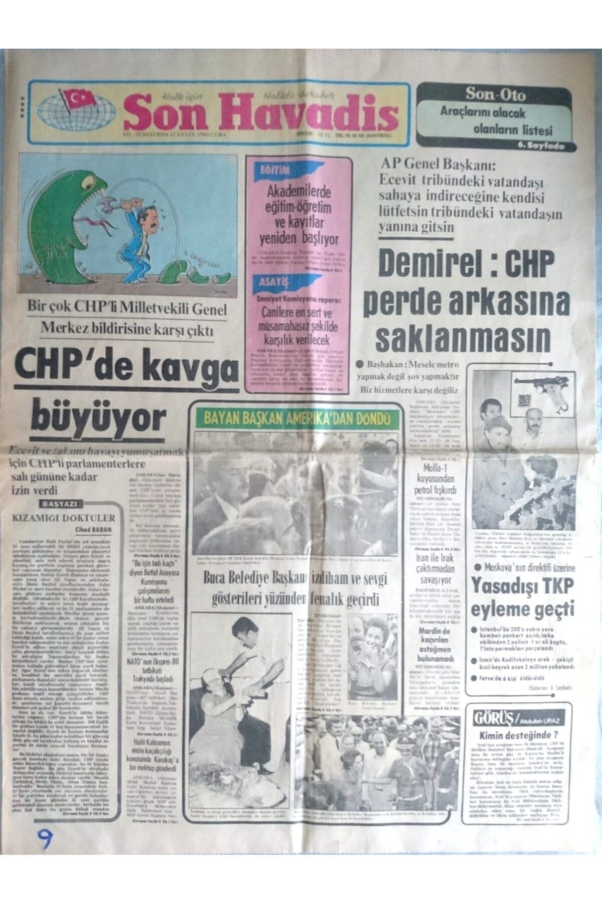 AYTEKKİTAP Son Havadis - Günlük Gazete (12 Eylül 1980)