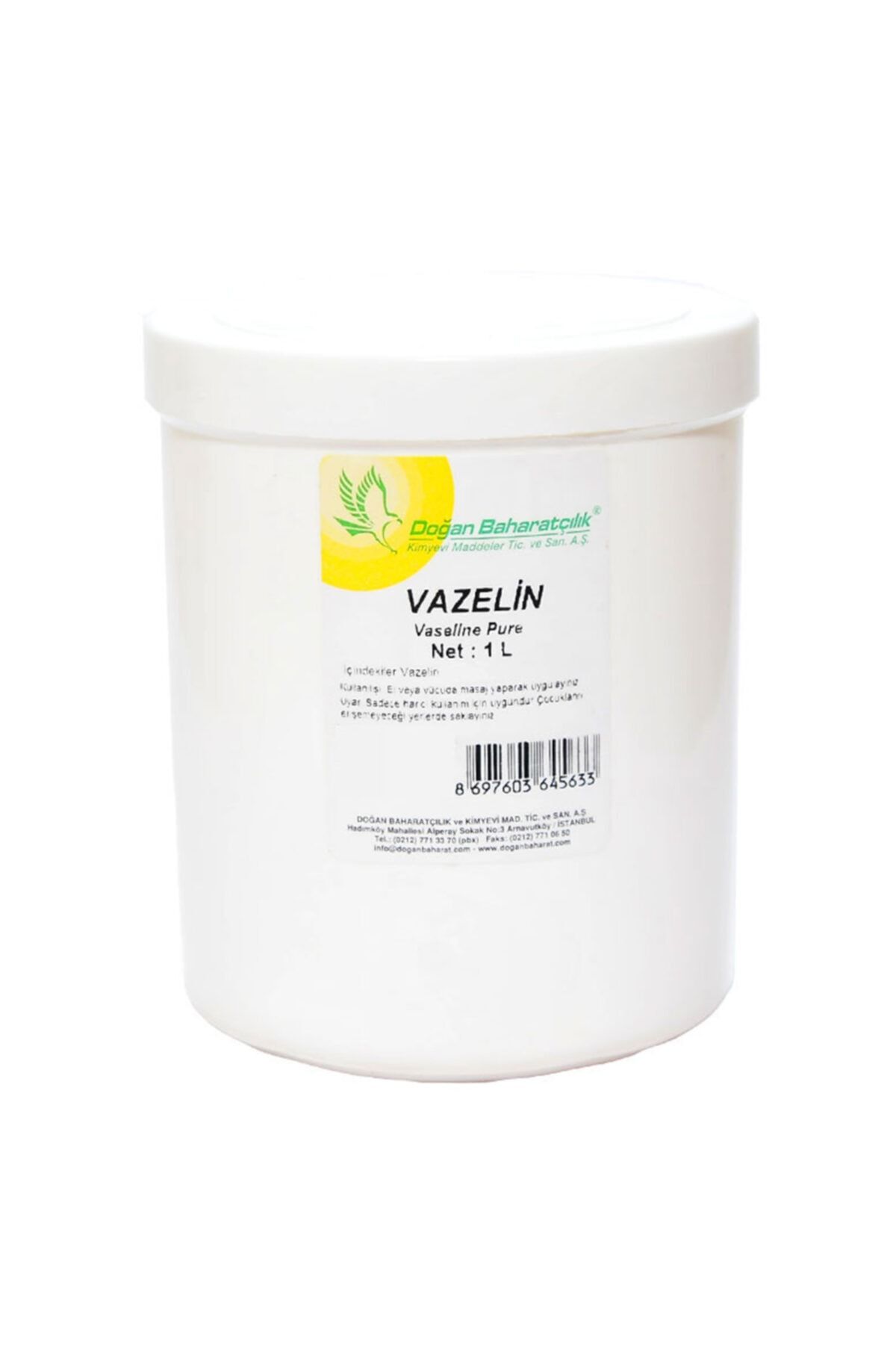Doğan Saf Vazelin Beyaz 1 Lt Pet Kavanoz