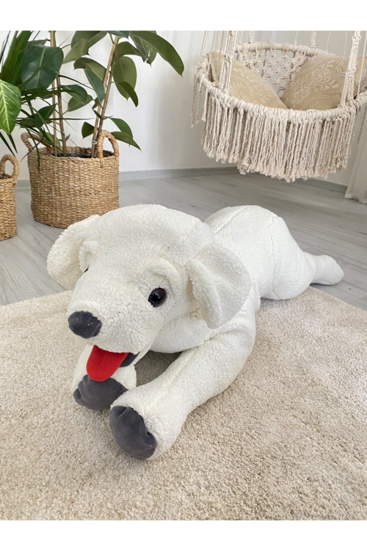 Müber Tasarım Müber Beyaz Köpek Oyun Arkadaşı Peluş Oyuncak