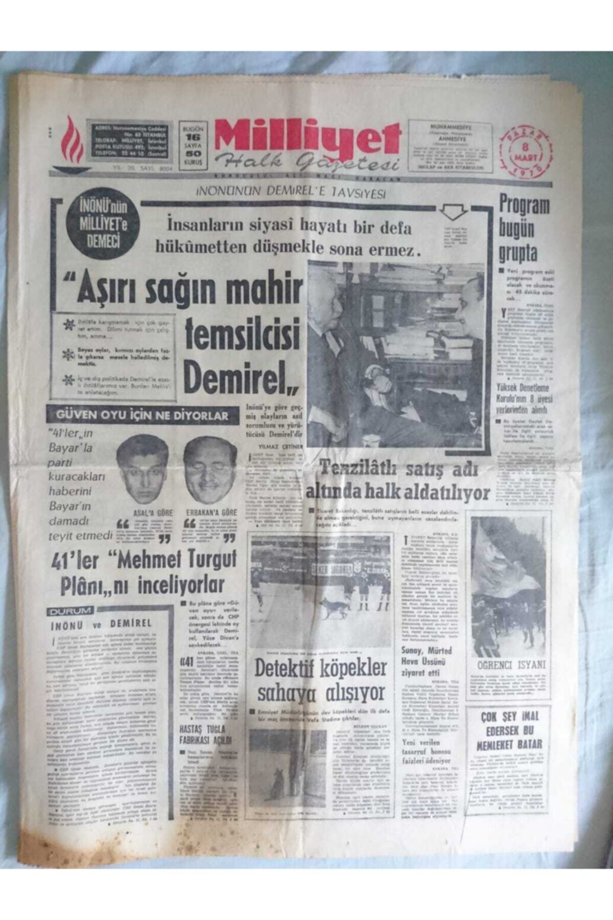 AYTEKKİTAP Milliyet - Günlük Gazete (08 Mart 1970)